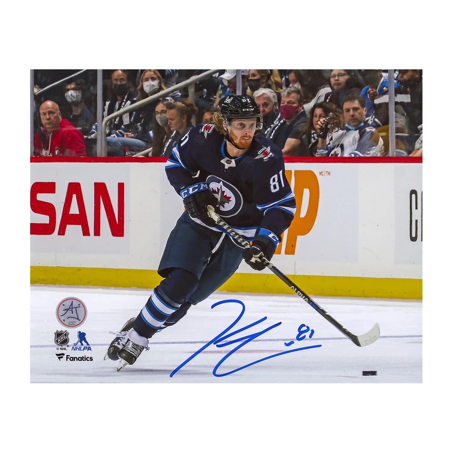 Kyle Connor Signed Winnipeg Jets Puck Rush 8x10 Photo Kyle Connor Puck 8x10-rush, Winnipeg Jets, supplier stock photo