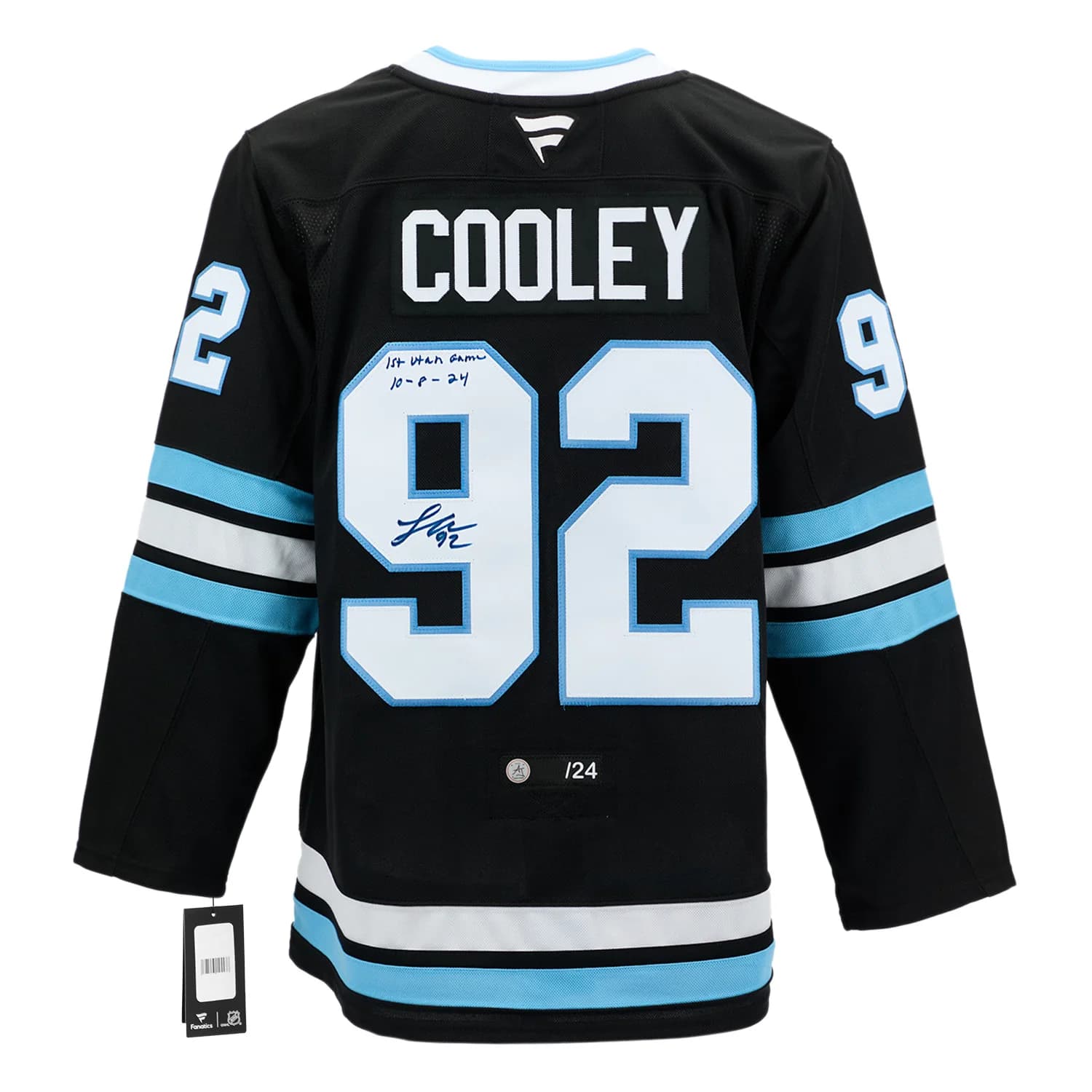 Logan Cooley Signed & Dated Utah Hockey Club Inaugural Game Premium Jersey #/24 Logan Cooley Jersey logan-cooley-dated-utah-hockey-club, supplier stock photo
