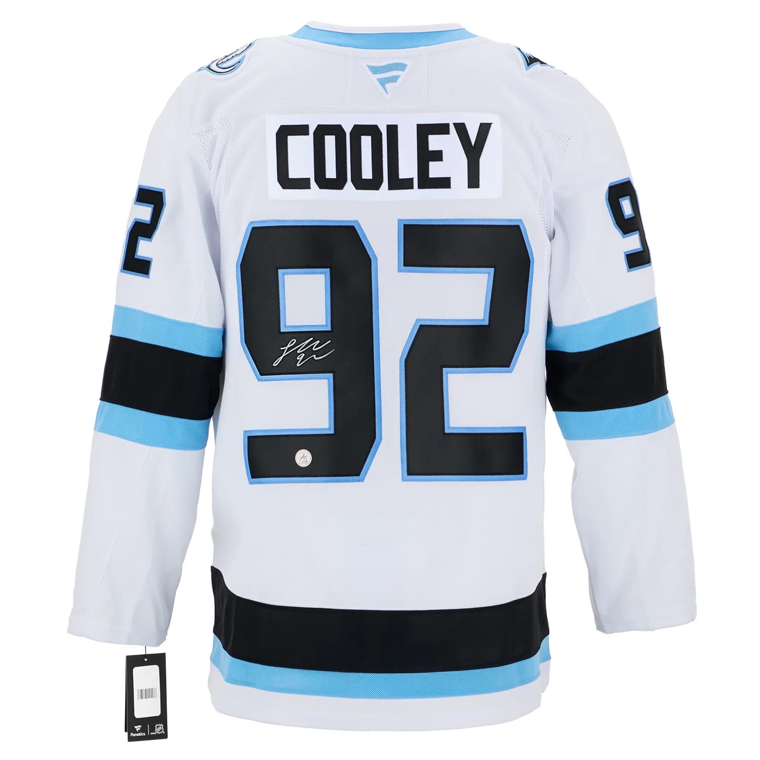 Logan Cooley Autographed Utah Mammoth White Fanatics Premium Jersey Logan Cooley Jersey utah-mammoth-white-premium, supplier stock photo