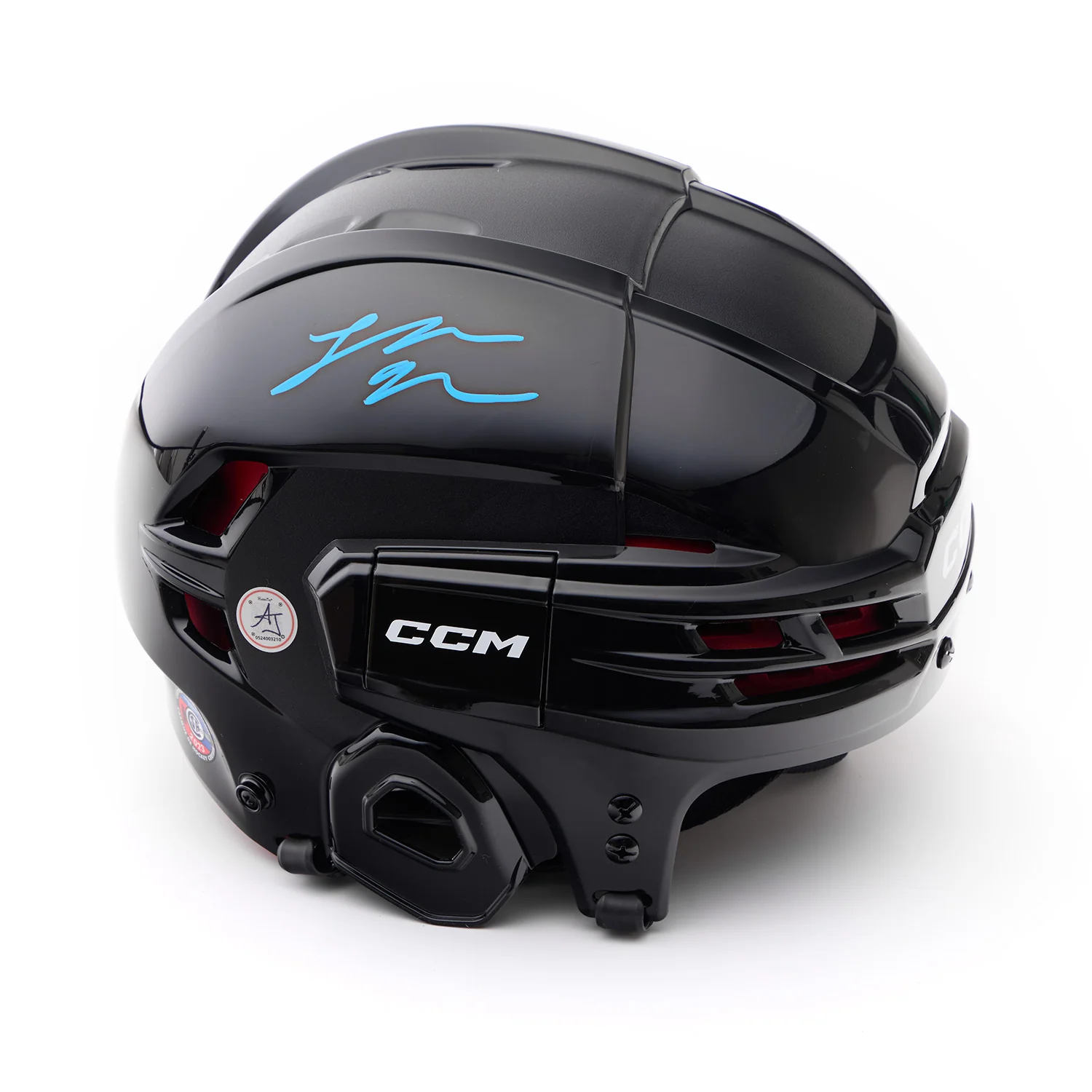 Logan Cooley Signed Black CCM Hockey Helmet Logan Cooley Helmet black-ccm-hockey, supplier stock photo