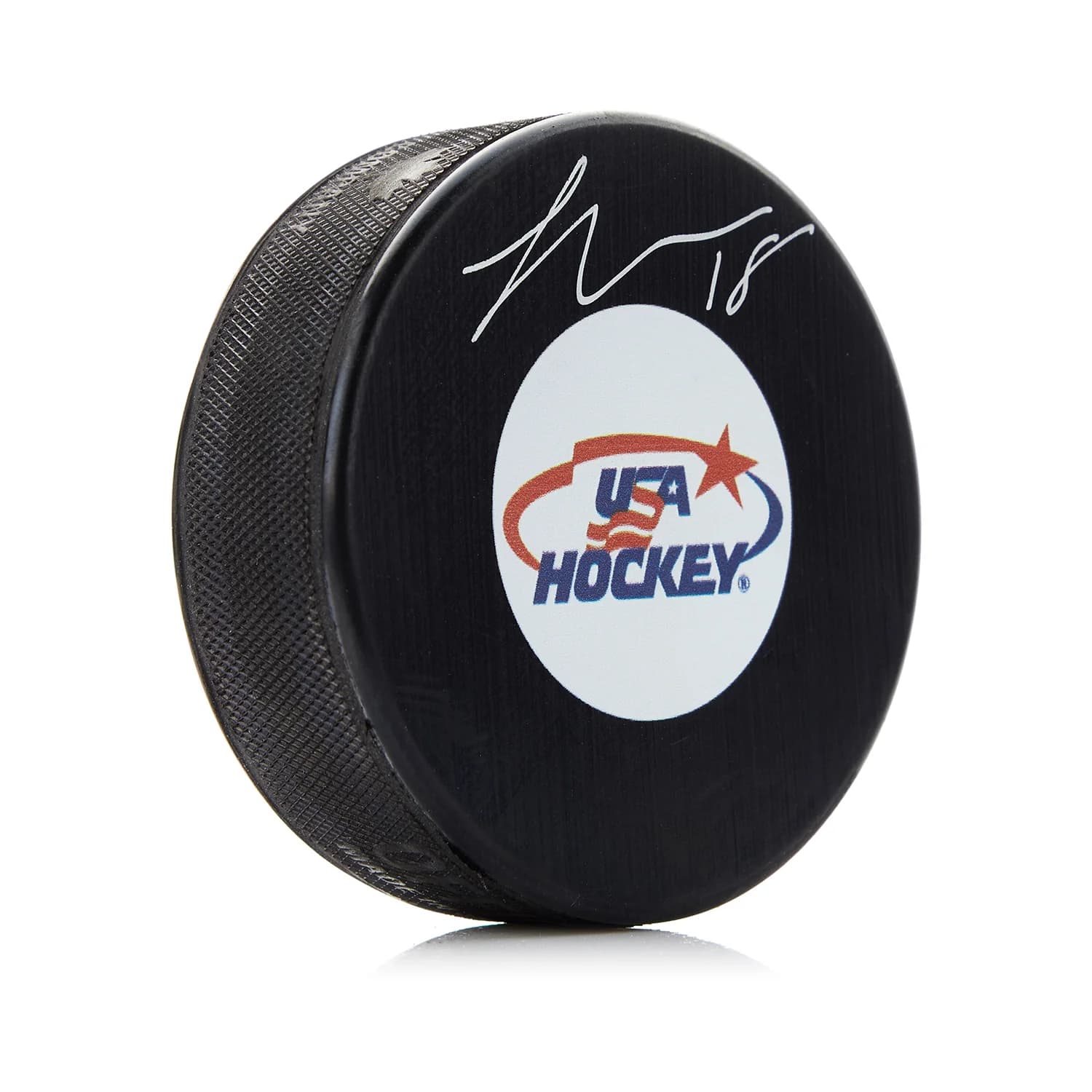 Logan Cooley Autographed Team USA Hockey Puck Logan Cooley Puck team-usa-hockey, supplier stock photo