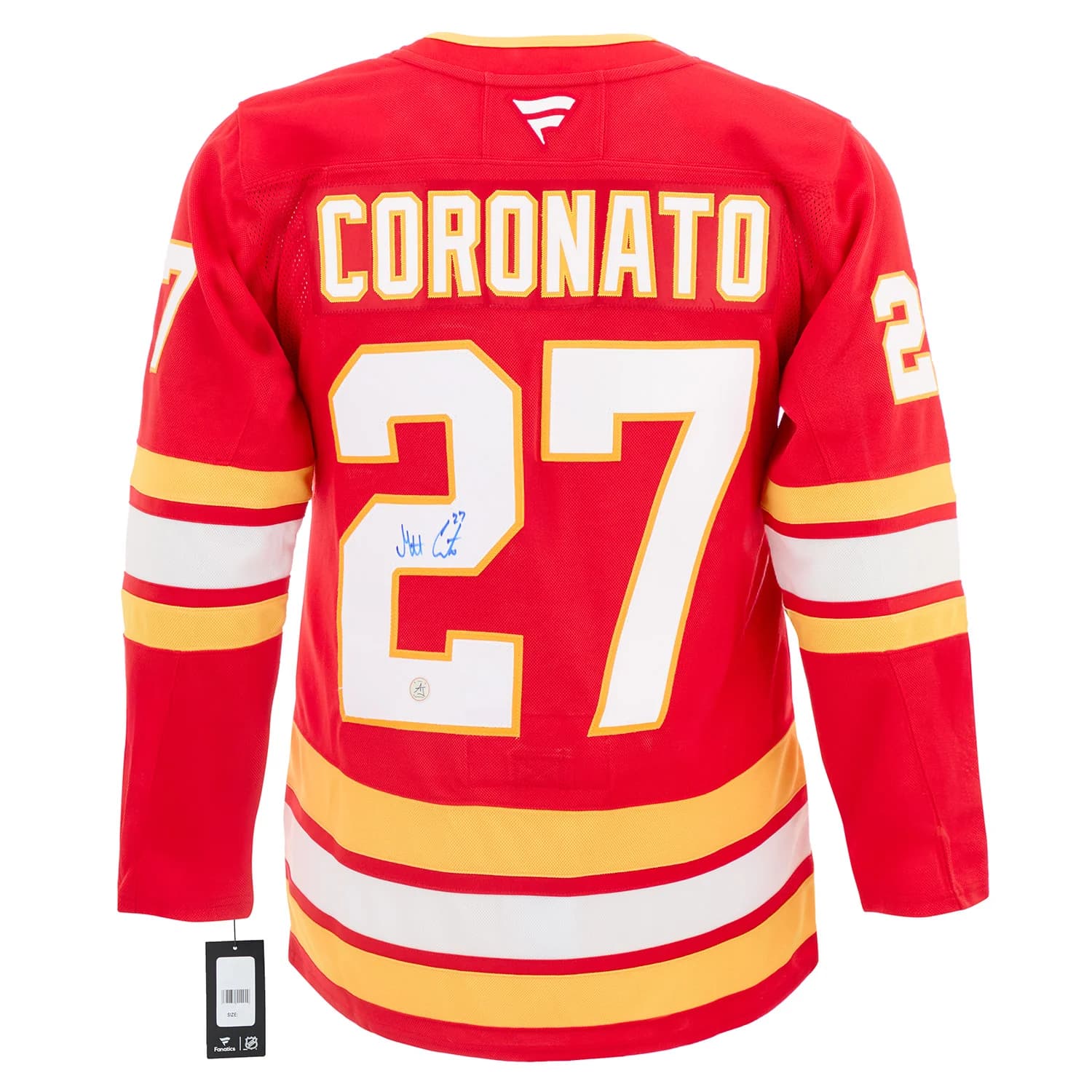 Matt Coronato Autographed Calgary Flames Fanatics Premium Jersey Matt Coronato Jersey premium, Calgary Flames, supplier stock photo