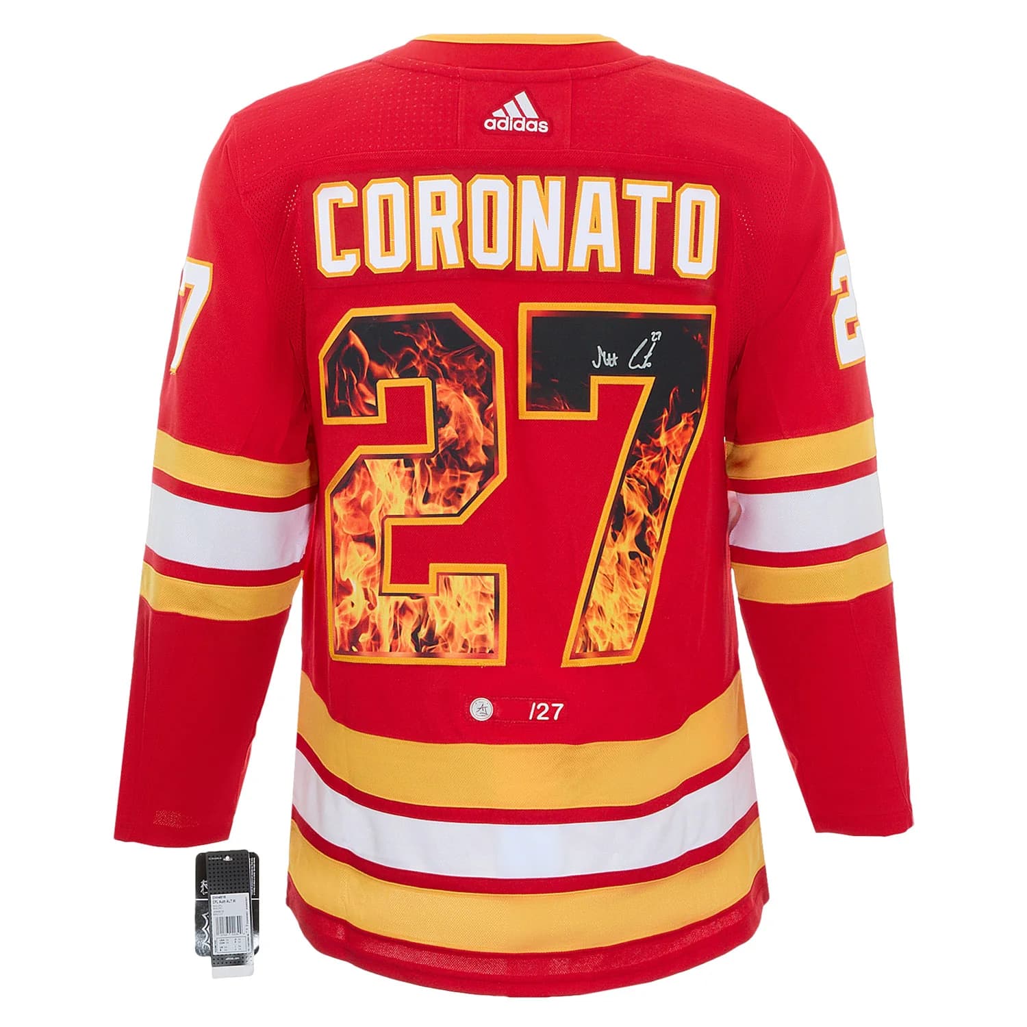 Matt Coronato Autographed Calgary Flames Graphic Art adidas Jersey #/27 Matt Coronato Jersey graphic-art-adidas-27, Calgary Flames, supplier stock photo
