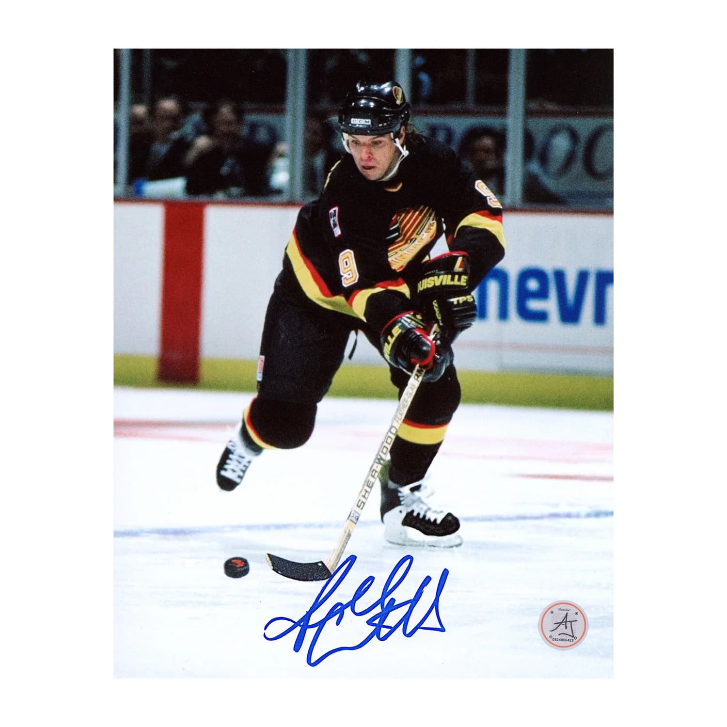 Russ Courtnall Autographed Vancouver Canucks Stickhandling 8x10 Photo Russ Courtnall Photo 8x10-stickhandling, Vancouver Canucks, supplier stock photo