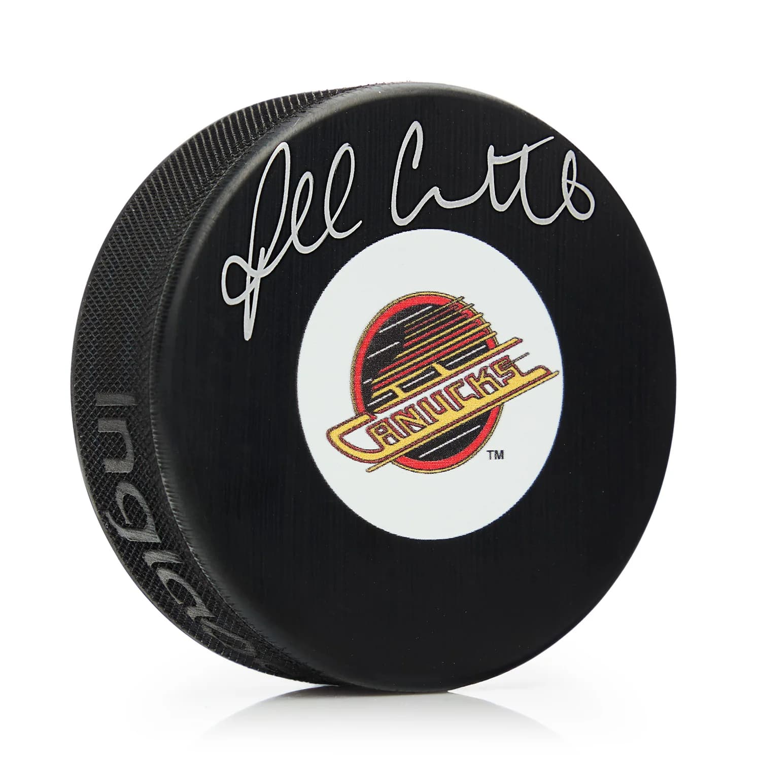 Russ Courtnall Autographed Vancouver Canucks Retro Logo Puck Russ Courtnall Puck retro-logo, Vancouver Canucks, supplier stock photo