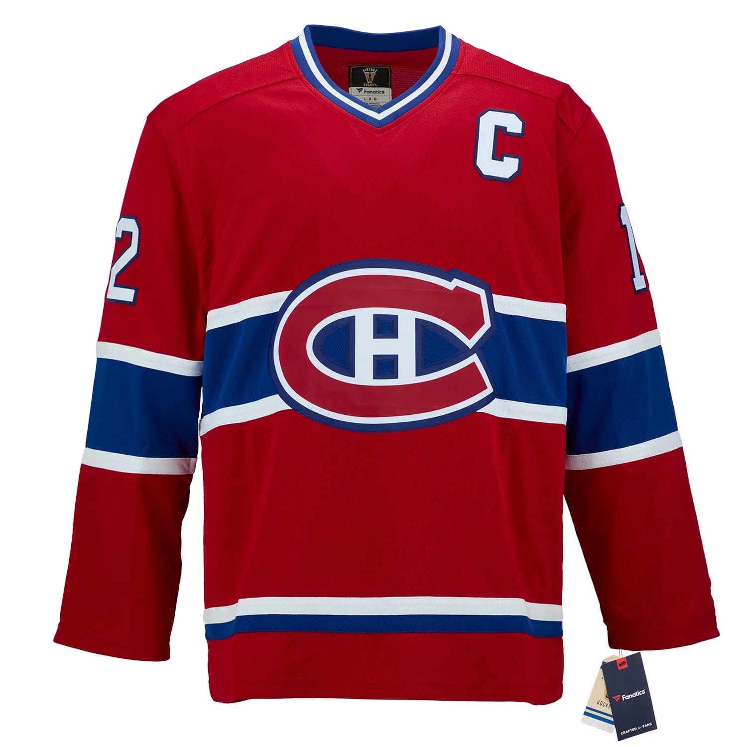 Yvan Cournoyer Autographed Montreal Canadiens Fanatics Throwback Jersey Yvan Cournoyer Jersey throwback, Montreal Canadiens, view 2, supplier stock photo
