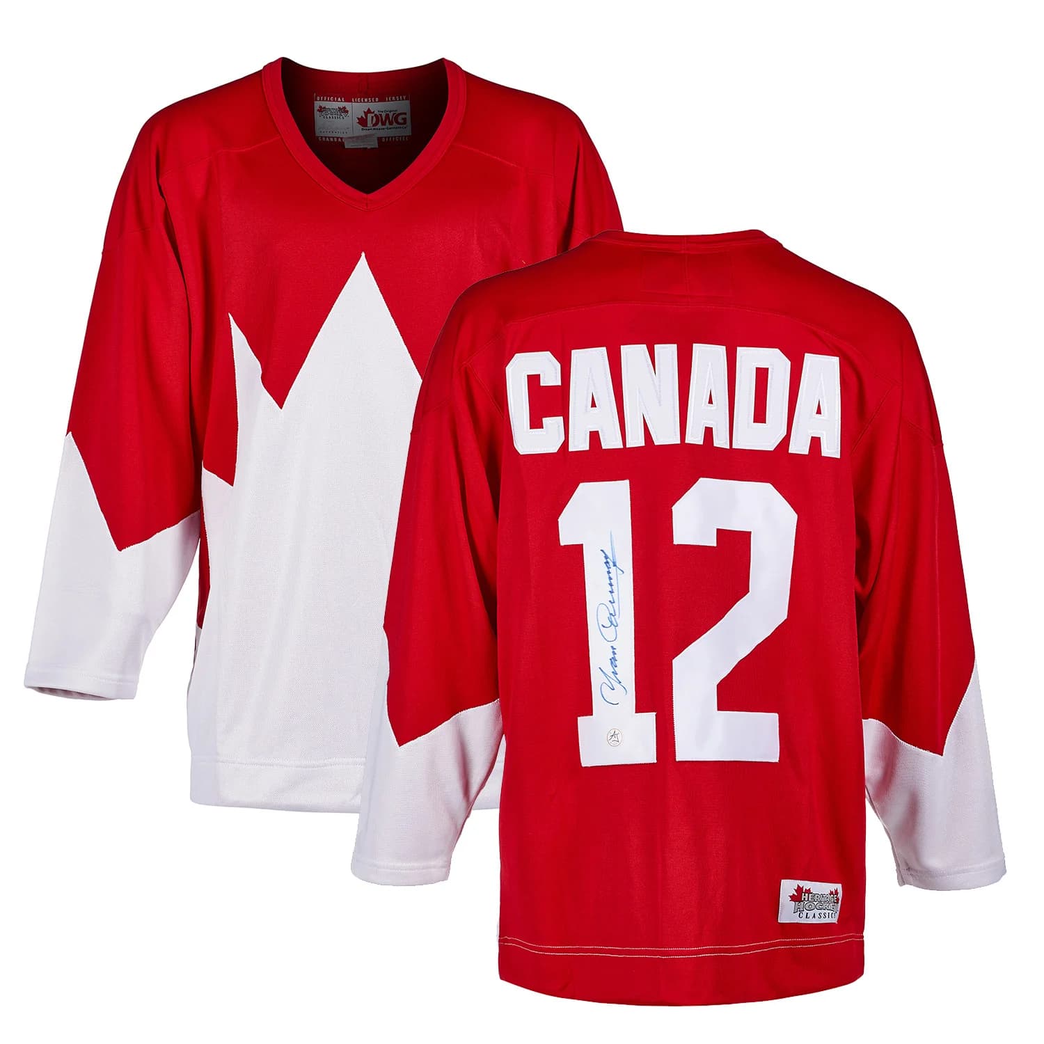 Yvan Cournoyer 1972 Summit Series Signed Team Canada Hockey Jersey Yvan Cournoyer Jersey 1972-summit-series-team-canada-hockey, view 3, supplier stock photo