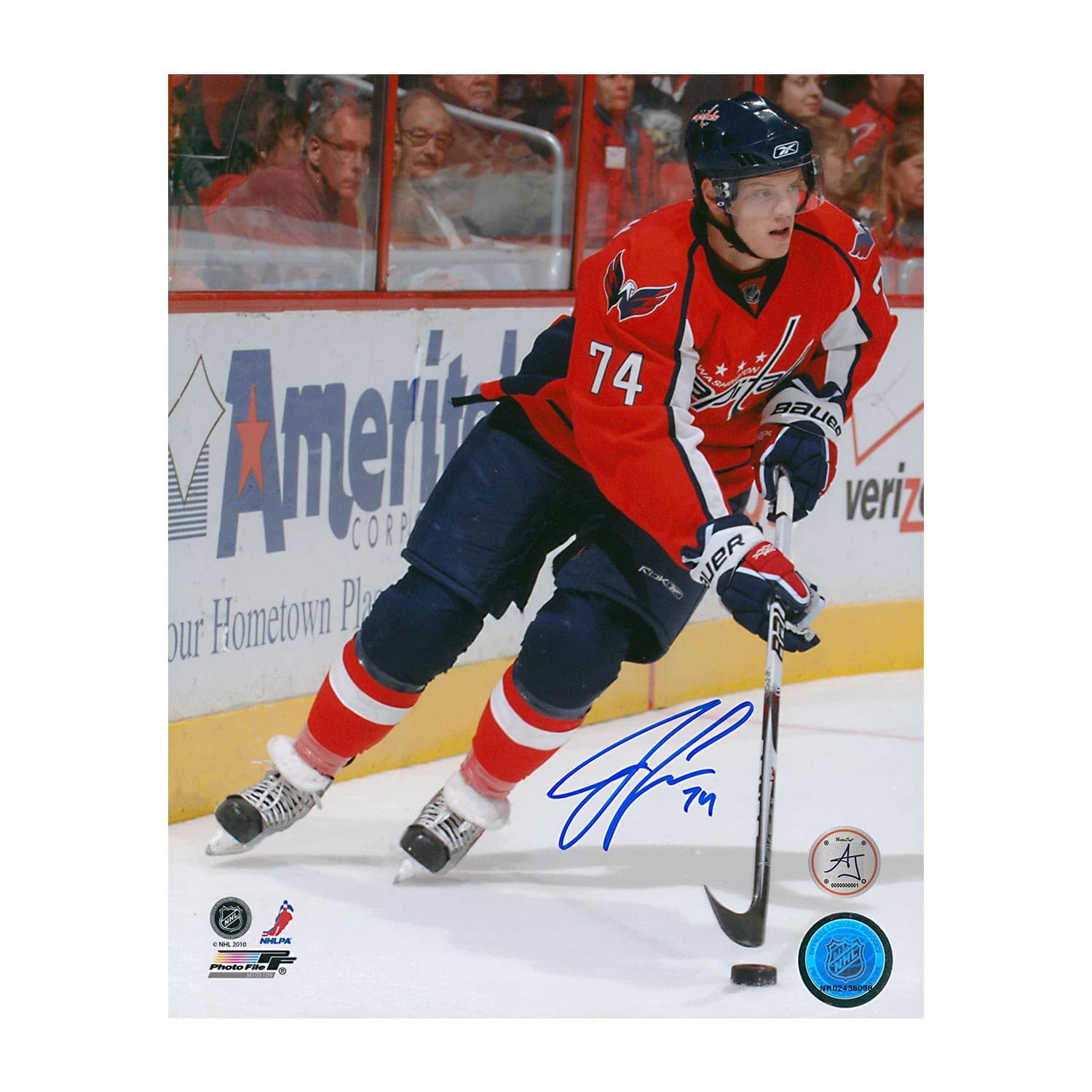 John Carlson Autographed Washington Capitals Puck Rush 8x10 Photo John Carlson Puck 8x10-rush, Washington Capitals, supplier stock photo