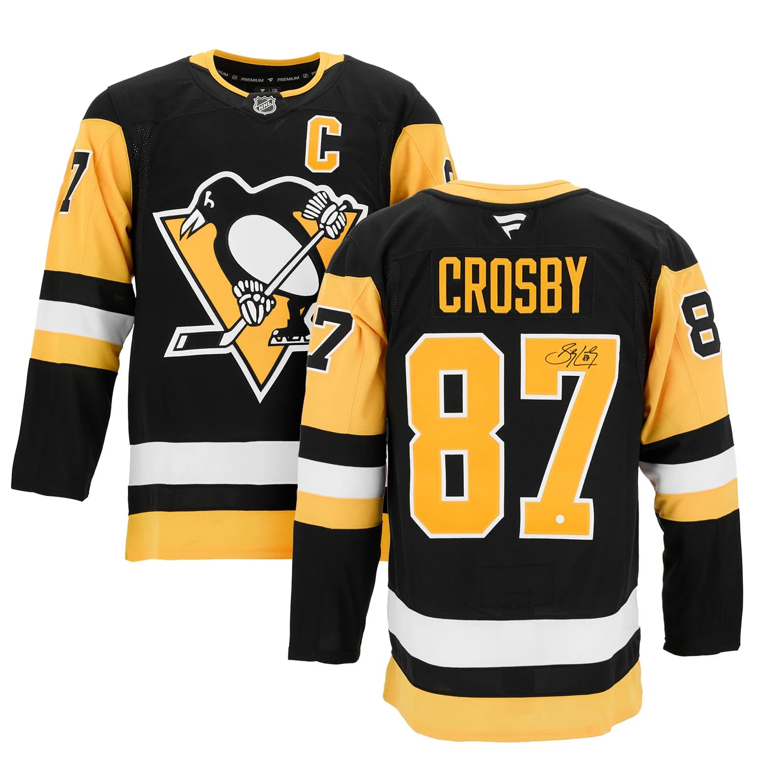 Sidney Crosby Autographed Pittsburgh Penguins Fanatics Premium Jersey Sidney Crosby Jersey premium, Pittsburgh Penguins, view 3, supplier stock photo