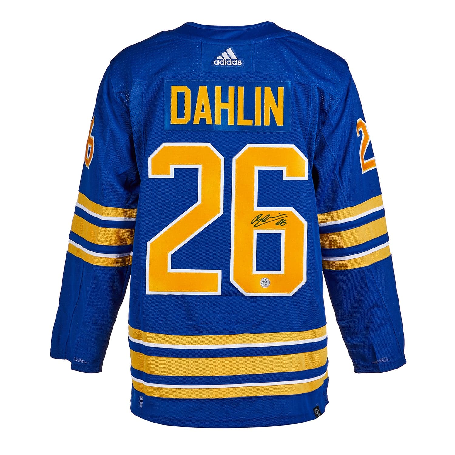 Rasmus Dahlin Autographed Buffalo Sabres Blue adidas Jersey Rasmus Dahlin Jersey blue-adidas, Buffalo Sabres, supplier stock photo