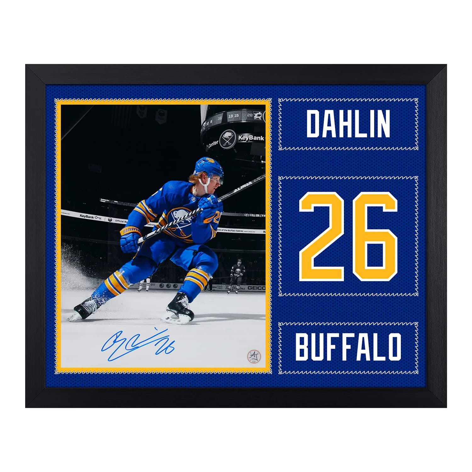 Rasmus Dahlin Signed Buffalo Sabres Uniform Graphic 19x23 Frame Rasmus Dahlin Jersey 19x23-uniform-graphic-frame, Buffalo Sabres, supplier stock photo