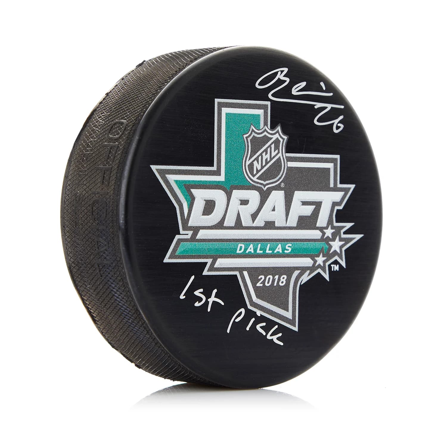 Rasmus Dahlin Signed 2018 NHL Entry Draft Puck with 1st pick Note Rasmus Dahlin Puck 2018-nhl-entry-draft-1st-pick, supplier stock photo