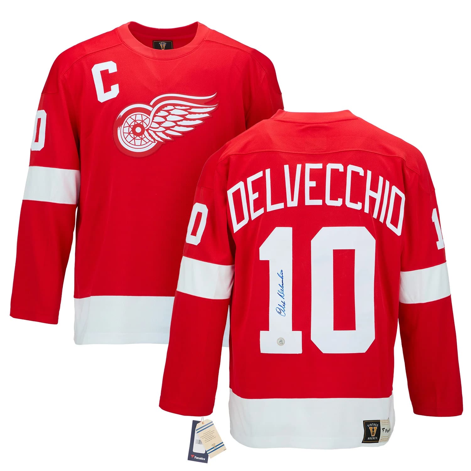Alex Delvecchio Signed Detroit Red Wings Throwback Breakaway Jersey Alex Delvecchio Jersey throwback-breakaway, Detroit Red Wings, view 3, supplier stock photo
