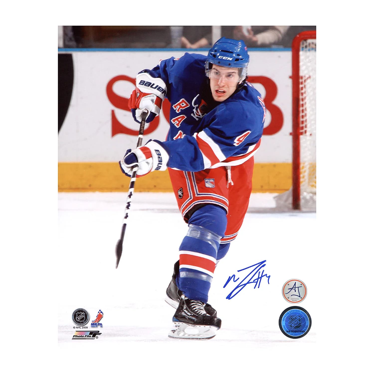 Michael Del Zotto Autographed New York Rangers Shooting 8x10 Photo Michael Del Zotto Photo 8x10-shooting, New York Rangers, supplier stock photo
