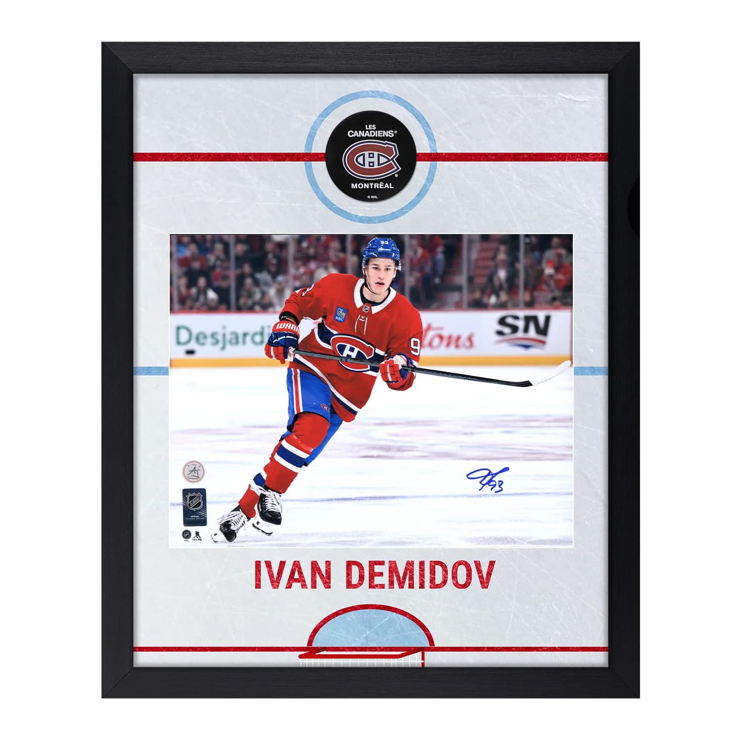 Ivan Demidov Autographed Montreal Canadiens Graphic Rink 18x22 Frame Ivan Demidov Other 18x22-ivan-demidov-graphic-rink-frame, Montreal Canadiens, supplier stock photo