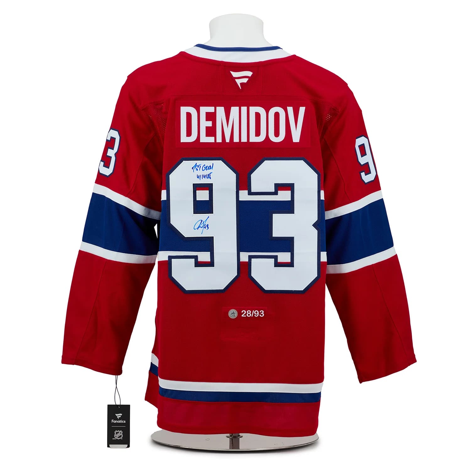 Ivan Demidov Montreal Canadiens Signed 1st Goal Fanatics Premium Jersey #28/93 Ivan Demidov Jersey ivan-demidov-1st-goal-premium-28, Montreal Canadiens, supplier stock photo