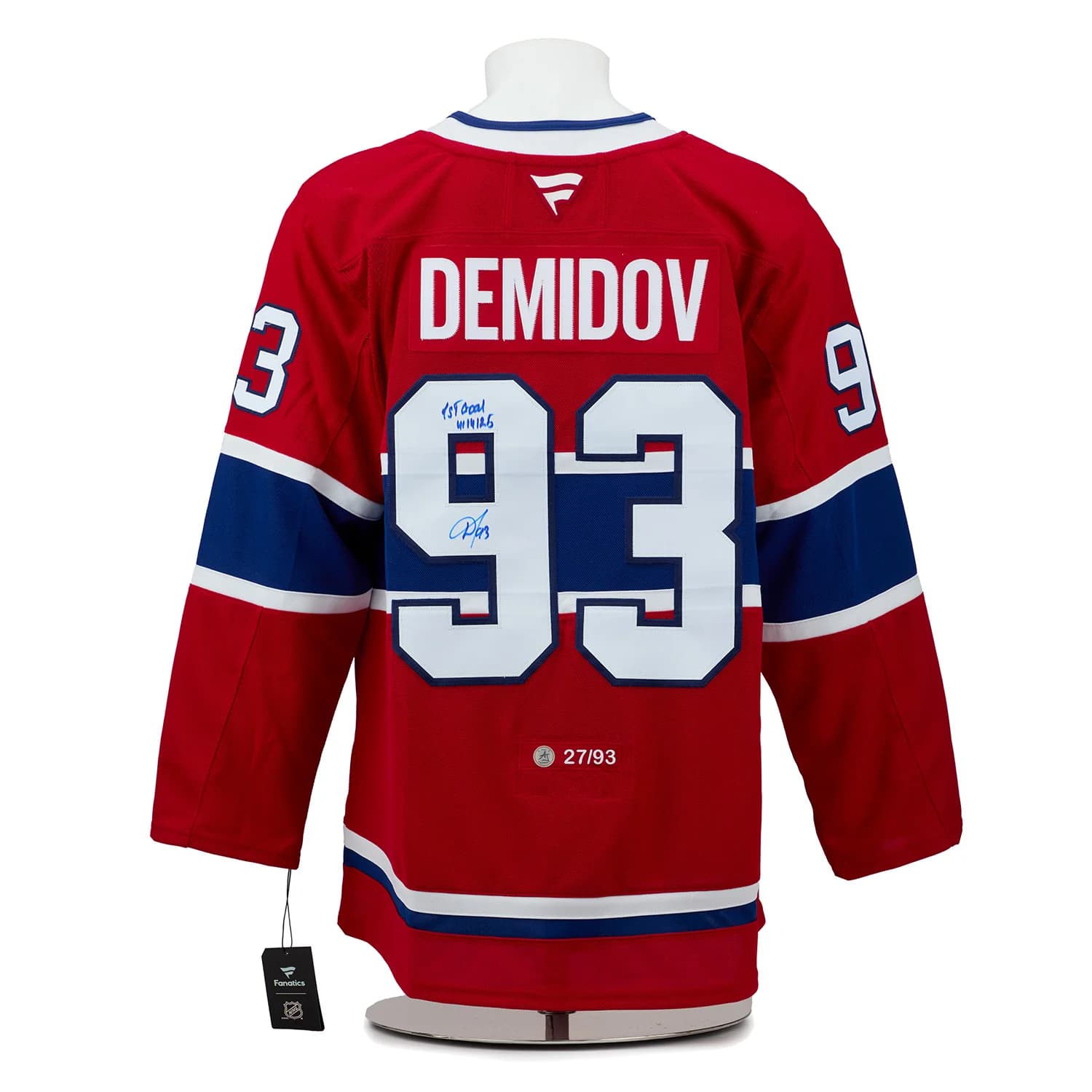 Ivan Demidov Montreal Canadiens Signed 1st Goal Fanatics Premium Jersey #27/93 Ivan Demidov Jersey ivan-demidov-1st-goal-premium-27, Montreal Canadiens, supplier stock photo