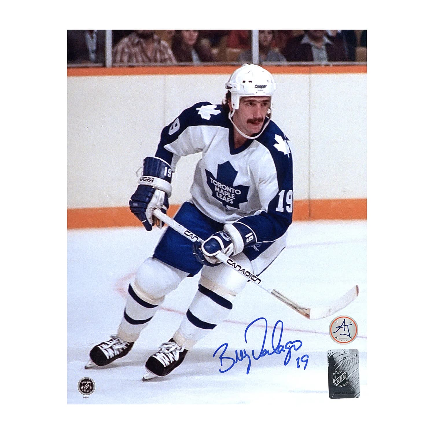 Bill Derlago Autographed Toronto Maple Leafs Game Action 8x10 Photo Bill Derlago Photo 8x10-game-action, Toronto Maple Leafs, supplier stock photo