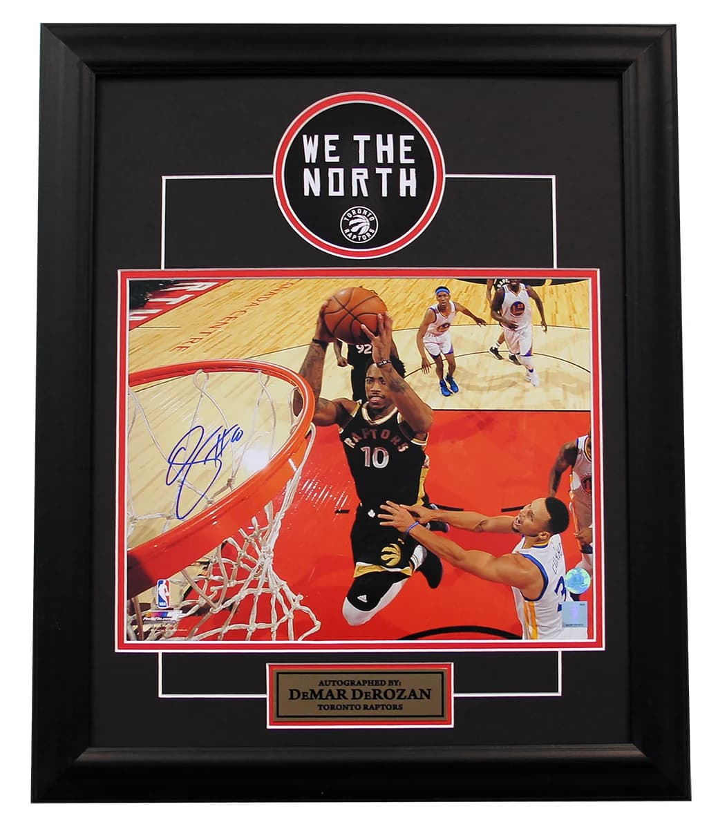 DeMar Derozan Toronto Raptors Autographed Netcam Dunk Over Curry 20x24 Frame DeMar DeRozan Other 20x24-toronto-raptors-netcam-dunk-over-curry, supplier stock photo