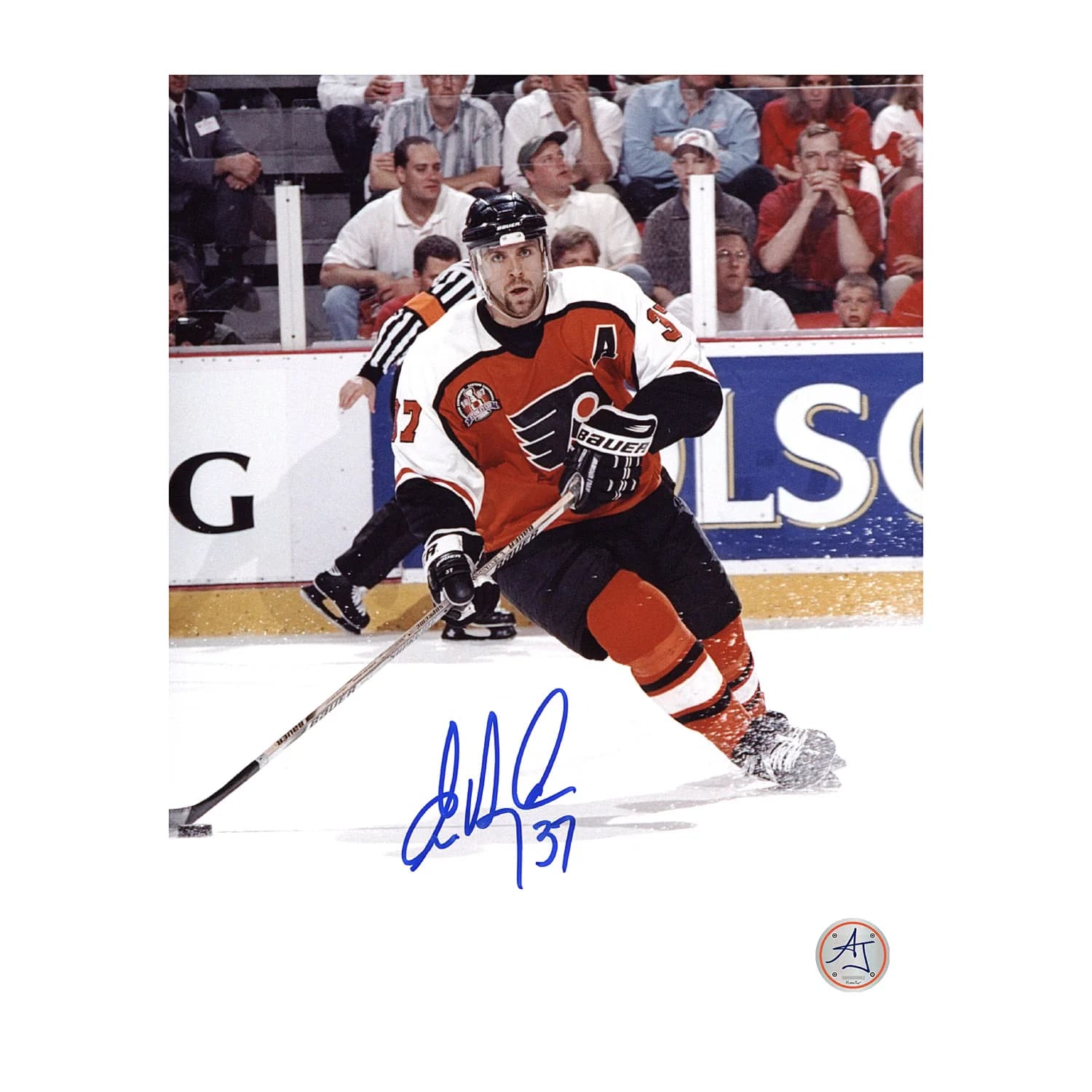 Eric Desjardins Signed Philadelphia Flyers Playoff Finals 8x10 Photo Eric Desjardins Photo 8x10-playoff-finals, Philadelphia Flyers, supplier stock photo