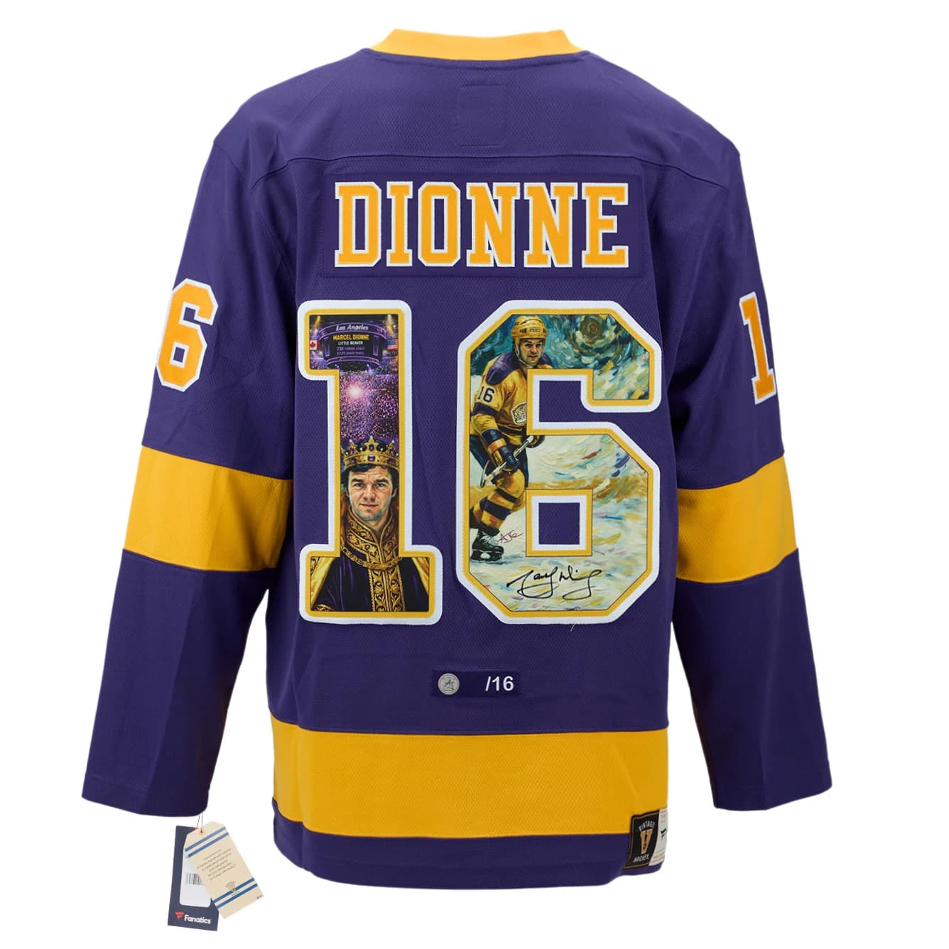 Marcel Dionne Signed Los Angeles Kings Royal impressionist Art Jersey #/16 Marcel Dionne Jersey marcel-dionne-los-angeles-kings-royal, Los Angeles Kings, supplier stock photo