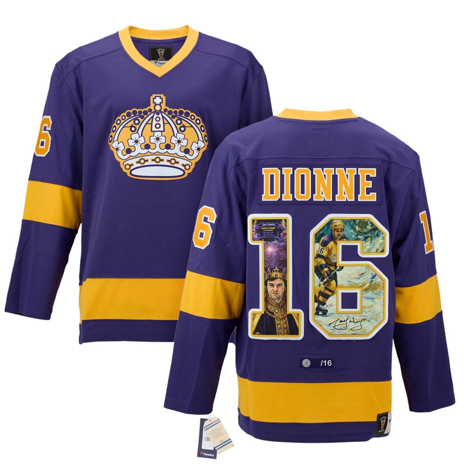 Marcel Dionne Signed Los Angeles Kings Royal impressionist Art Jersey #/16 Marcel Dionne Jersey marcel-dionne-los-angeles-kings-royal, Los Angeles Kings, view 3, supplier stock photo