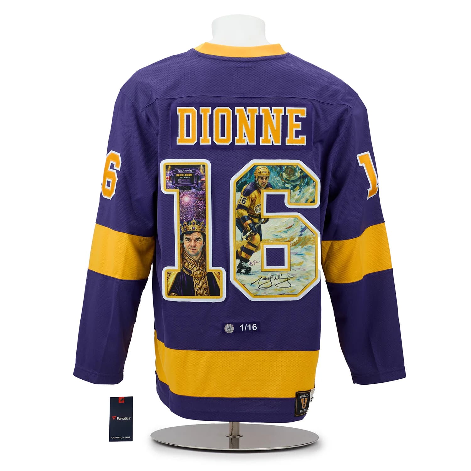 Marcel Dionne Signed Los Angeles Kings Royal impressionist Art Jersey #1/16 Marcel Dionne Jersey marcel-dionne-los-angeles-kings-royal, Los Angeles Kings, supplier stock photo