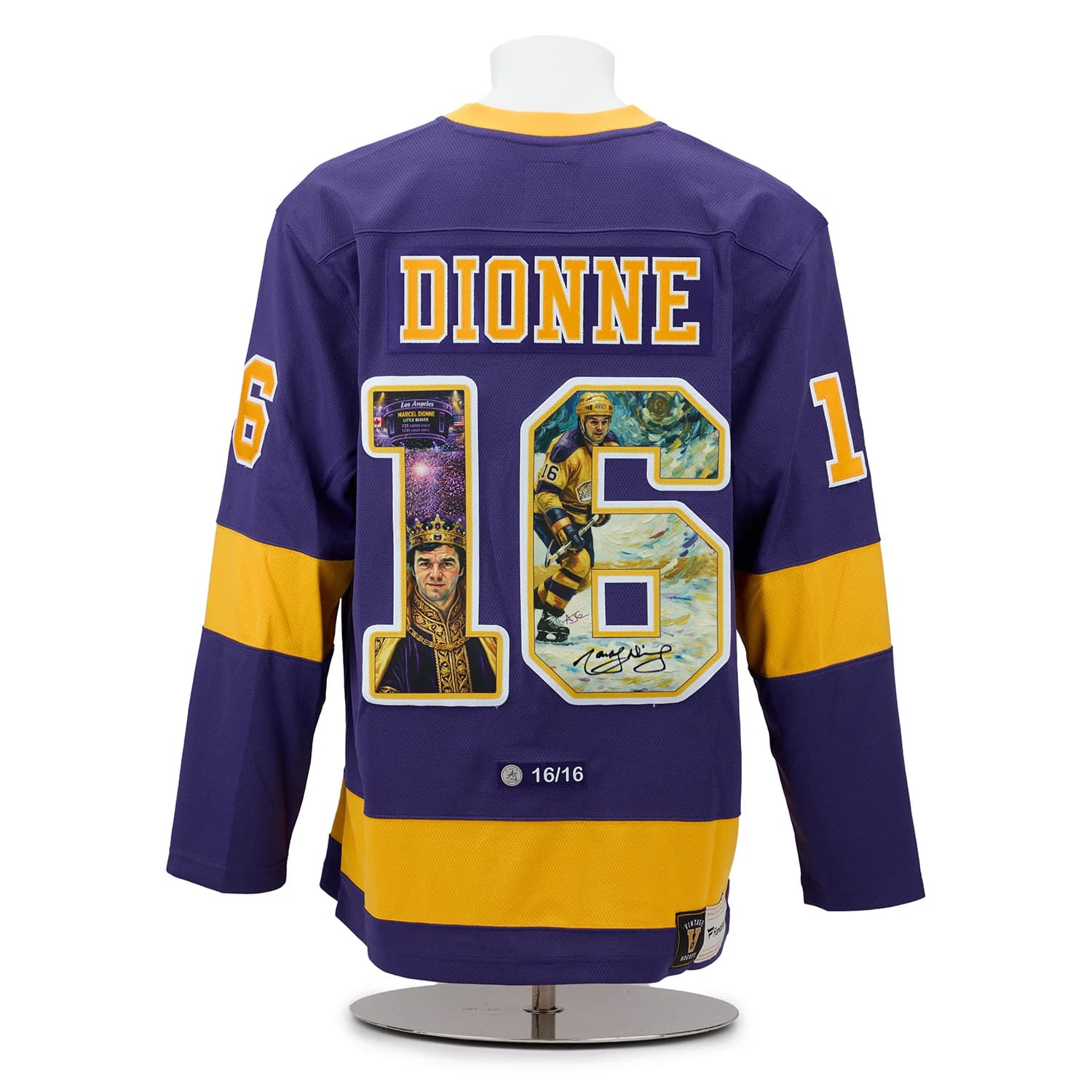 Marcel Dionne Signed Los Angeles Kings Royal impressionist Art Jersey #16/16 Marcel Dionne Jersey marcel-dionne-los-angeles-kings-royal, Los Angeles Kings, supplier stock photo