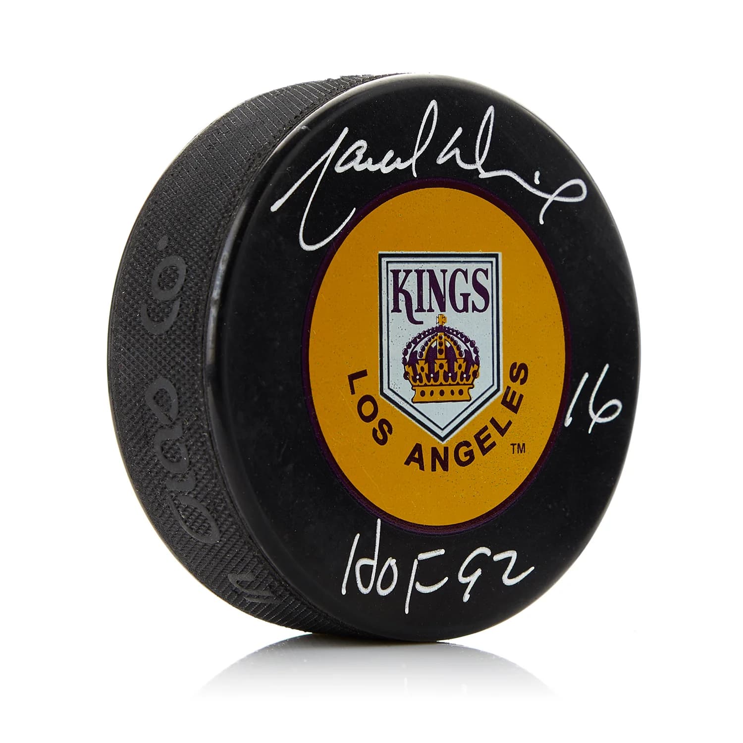 Marcel Dionne Autographed Los Angeles Kings Hockey Puck with HOF Note Marcel Dionne Puck hockey-hof-note, Los Angeles Kings, supplier stock photo