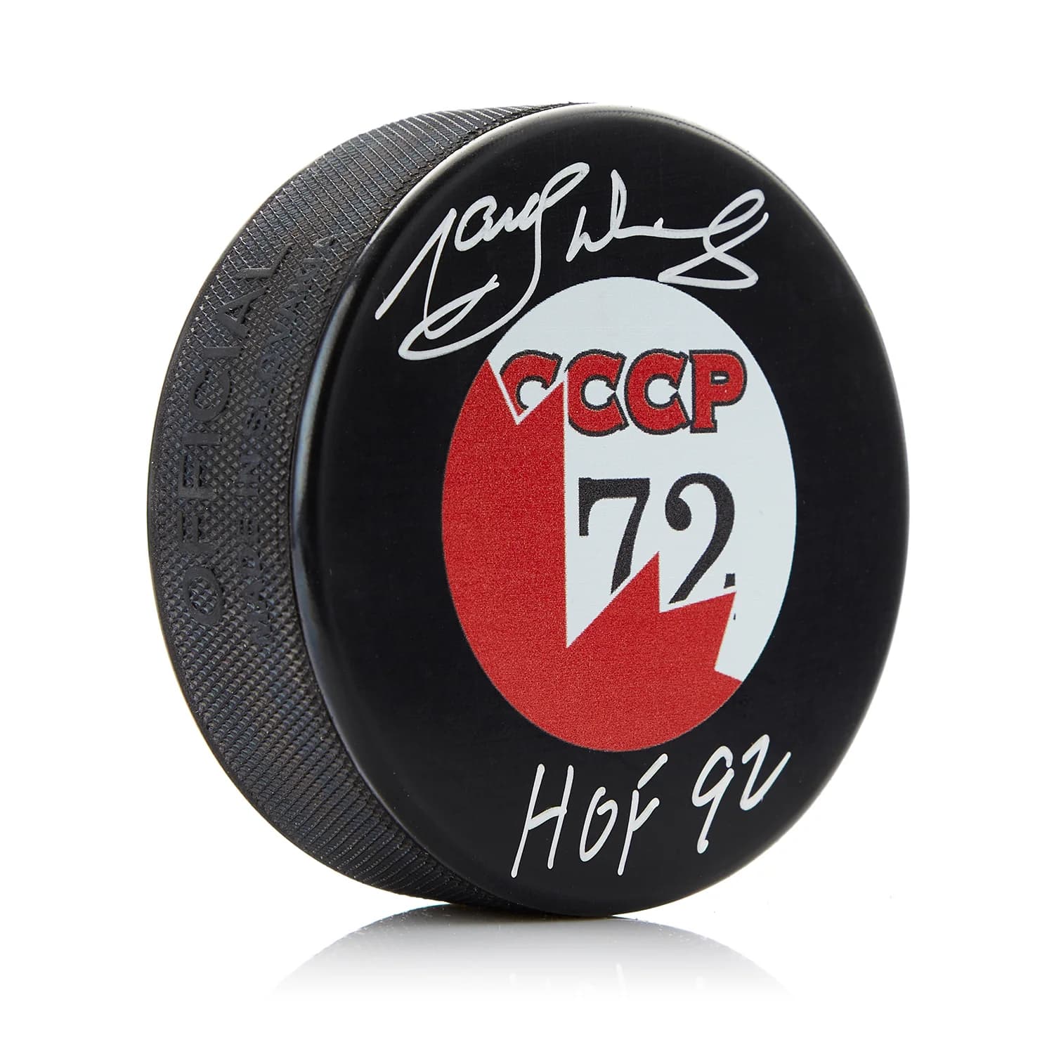 Marcel Dionne Signed Team Canada 1972 Summit Series Puck with HOF Note Marcel Dionne Puck team-canada-1972-summit-series-hof, supplier stock photo