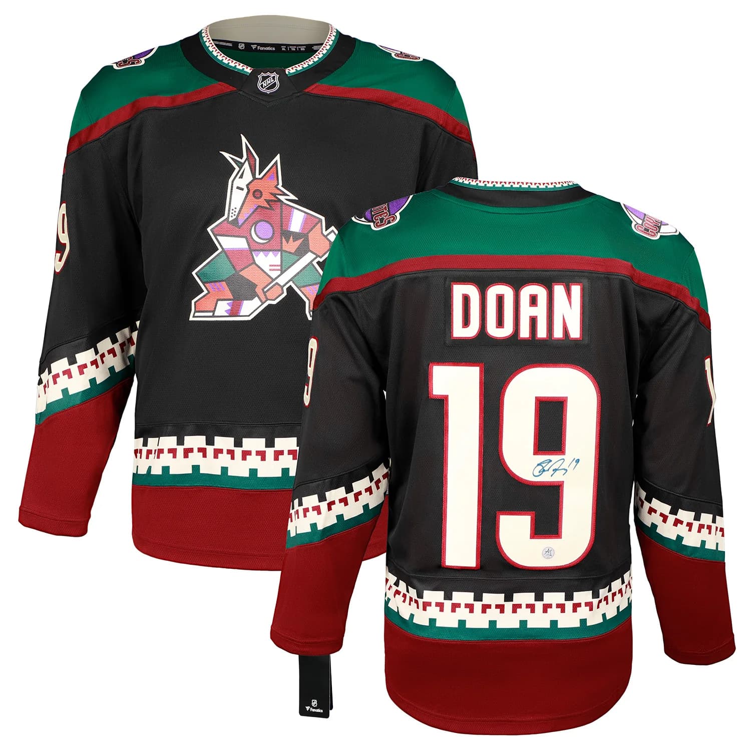 Shane Doan Autographed Arizona Coyotes Black Kachina Fanatics Breakaway Jersey Shane Doan Jersey black-kachina-breakaway, Arizona Coyotes, view 3, supplier stock photo