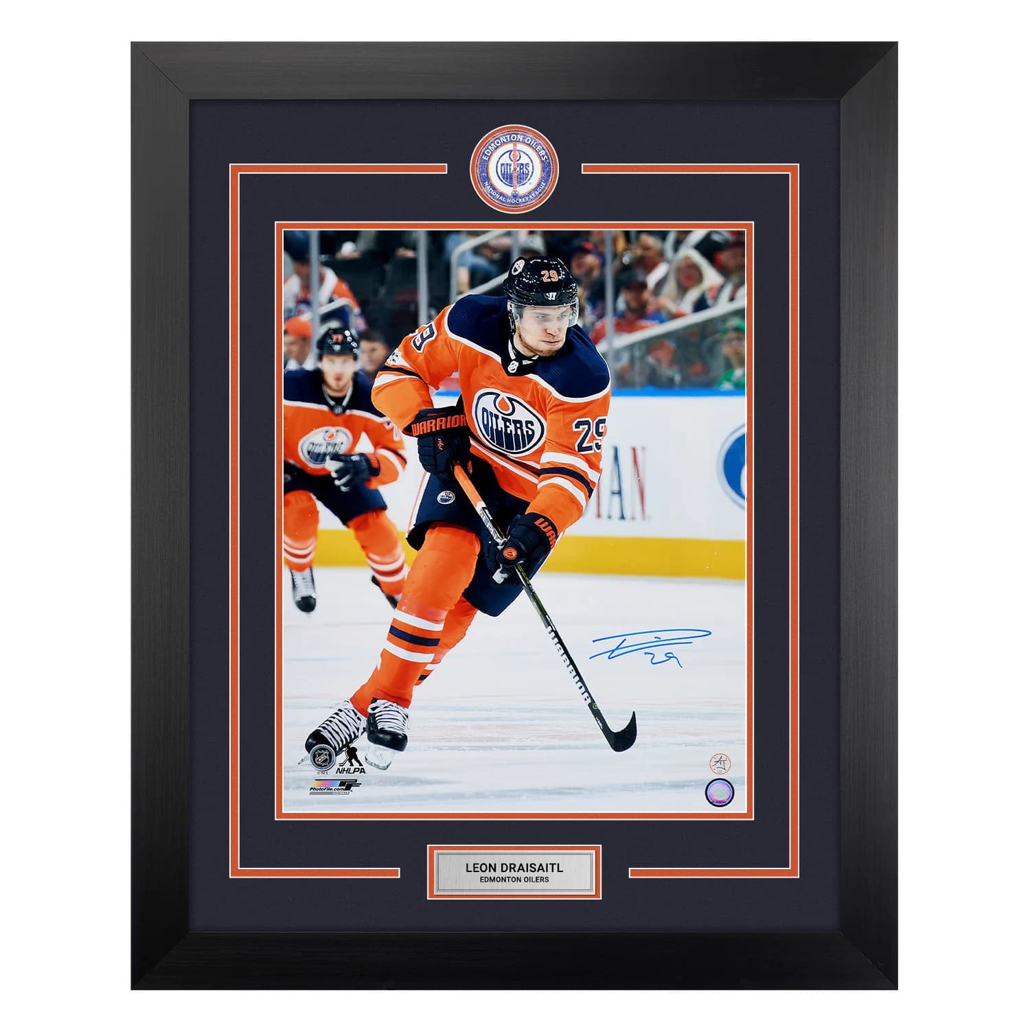 Leon Draisaitl Autographed Edmonton Oilers Centre Ice Logo 26x32 Frame Leon Draisaitl Other 26x32-leon-draisaitl-centre-ice-logo-frame, Edmonton Oilers, supplier stock photo