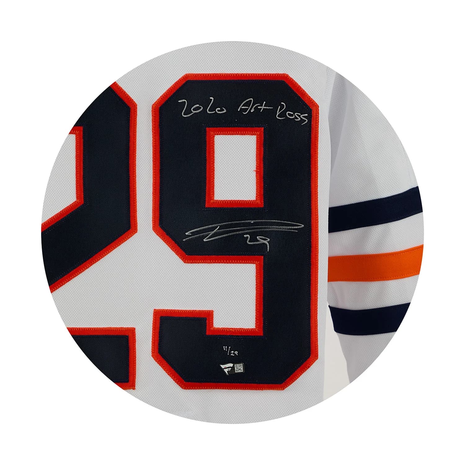Leon Draisaitl Edmonton Oilers Signed 2020 Art Ross White adidas Jersey #11/29 Leon Draisaitl Jersey leon-draisaitl-2020-art-ross-white, Edmonton Oilers, view 3, supplier stock photo