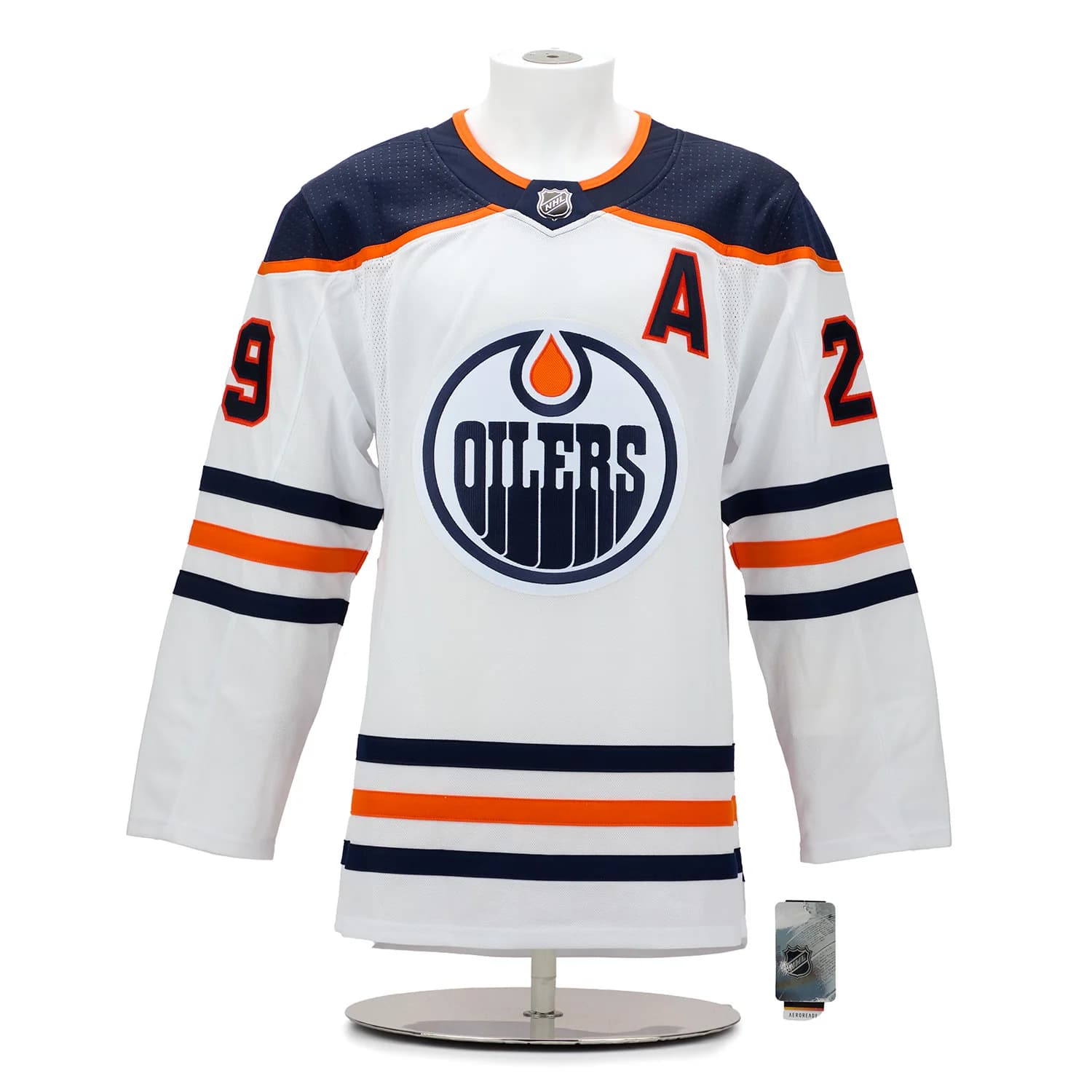 Leon Draisaitl Edmonton Oilers Signed 2020 Art Ross White adidas Jersey #22/29 Leon Draisaitl Jersey leon-draisaitl-2020-art-ross-white, Edmonton Oilers, view 2, supplier stock photo