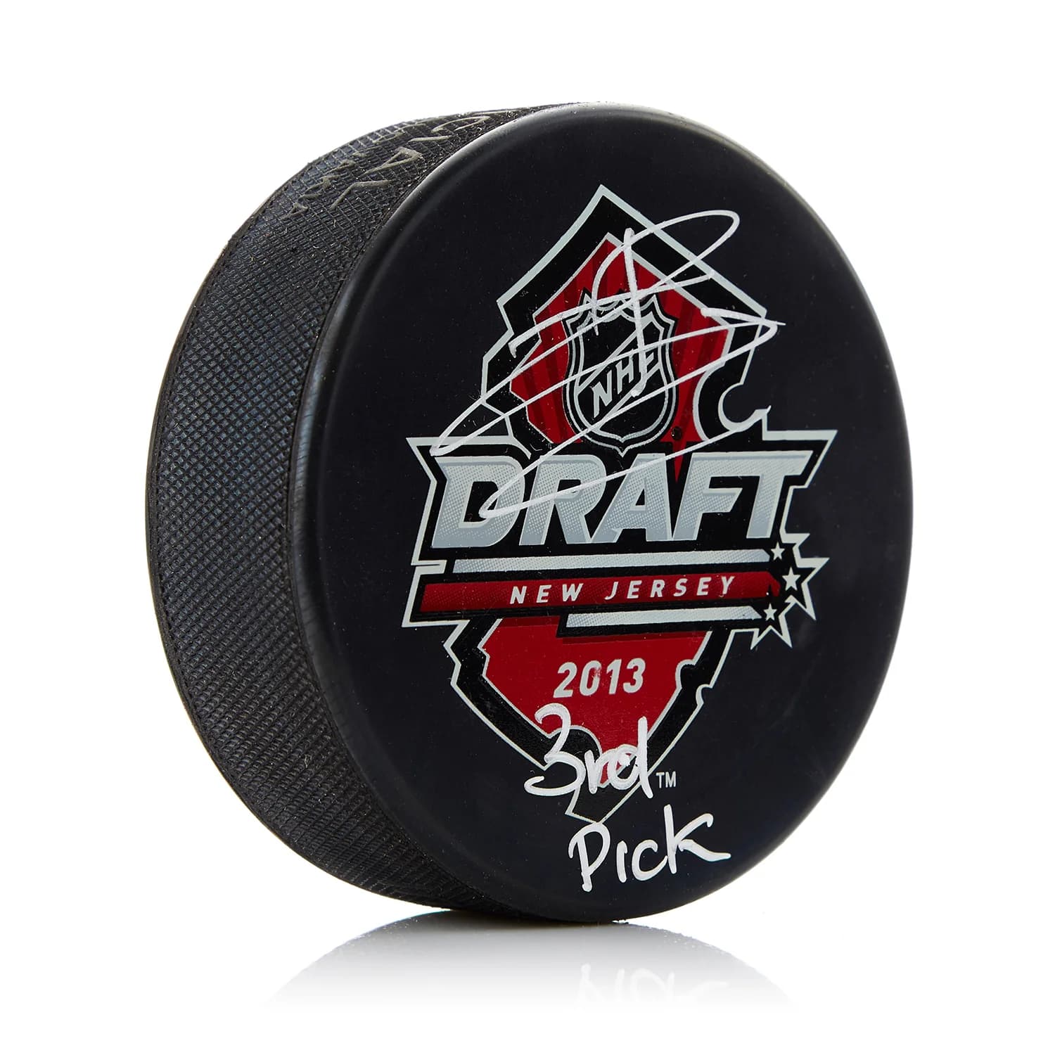 Jonathan Drouin Signed 2013 NHL Entry Draft Puck with 3rd Pick Note Jonathan Drouin Puck 2013-nhl-entry-draft-3rd-pick, supplier stock photo