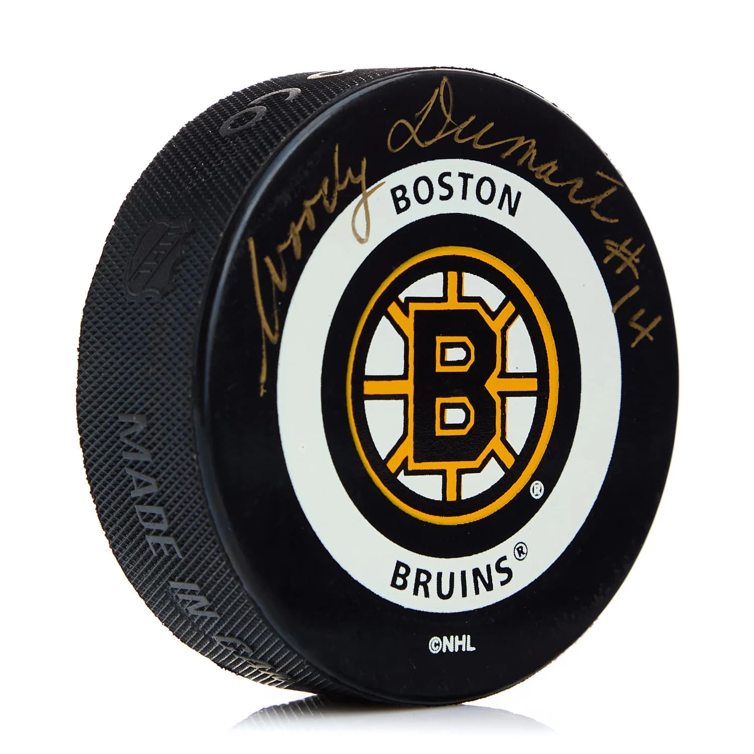 Woody Dumart Boston Bruins Autographed Hockey Puck Woody Dumart Puck hockey, Boston Bruins, supplier stock photo