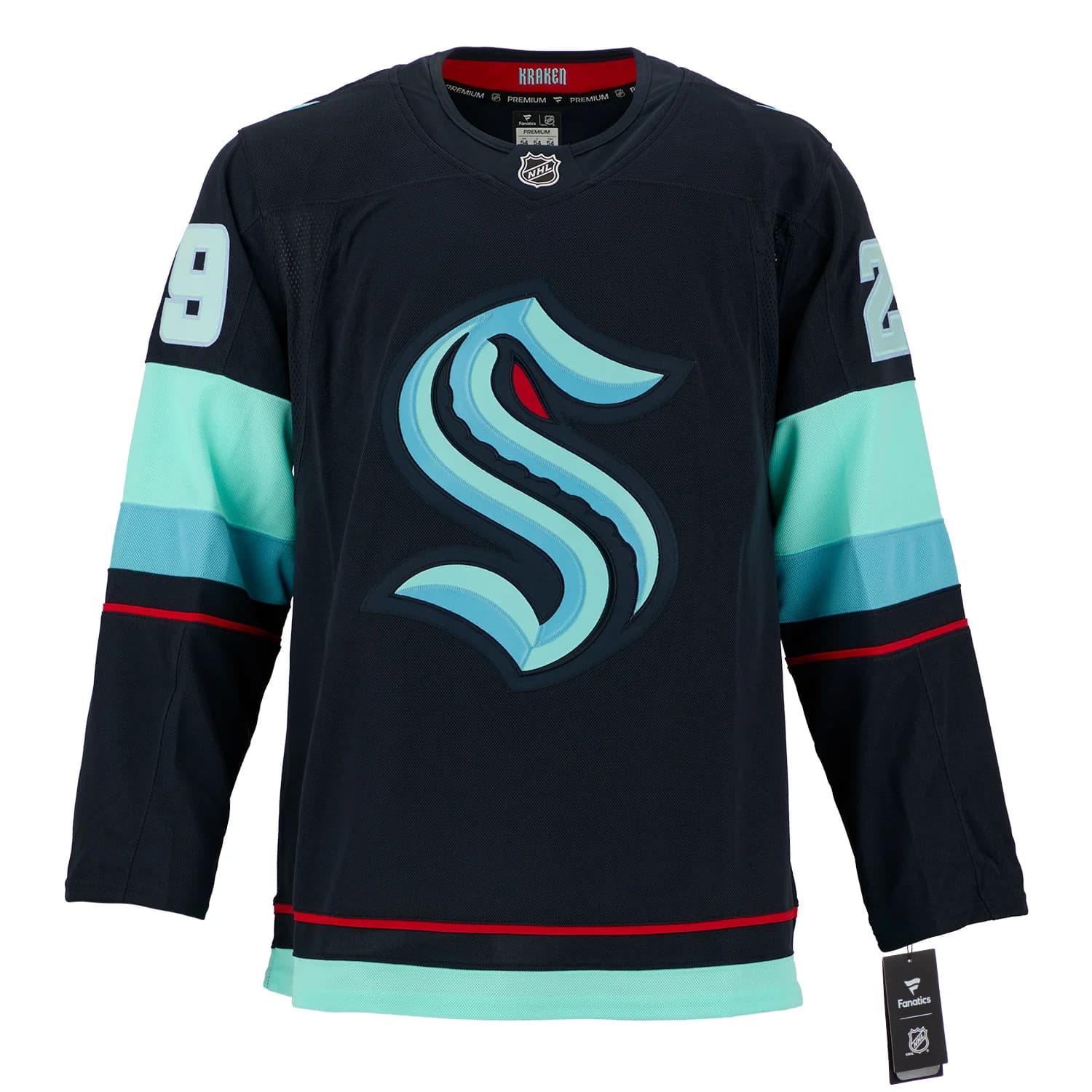 Vince Dunn Autographed Seattle Kraken Fanatics Premium Jersey Vince Dunn Jersey premium, Seattle Kraken, view 2, supplier stock photo