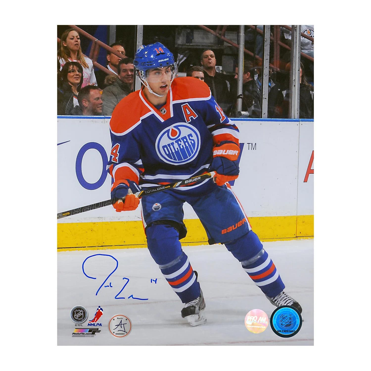 Jordan Eberle Autographed Edmonton Oilers Hockey 8x10 Photo Jordan Eberle Photo 8x10-hockey, Edmonton Oilers, supplier stock photo