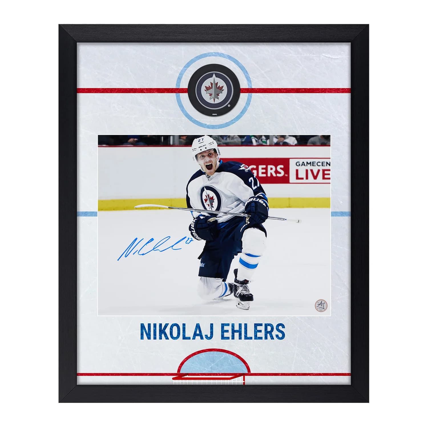 Nikolaj Ehlers Signed Winnipeg Jets Graphic Rink 19x23 Frame Nikolaj Ehlers Other 19x23-graphic-rink-frame, Winnipeg Jets, supplier stock photo
