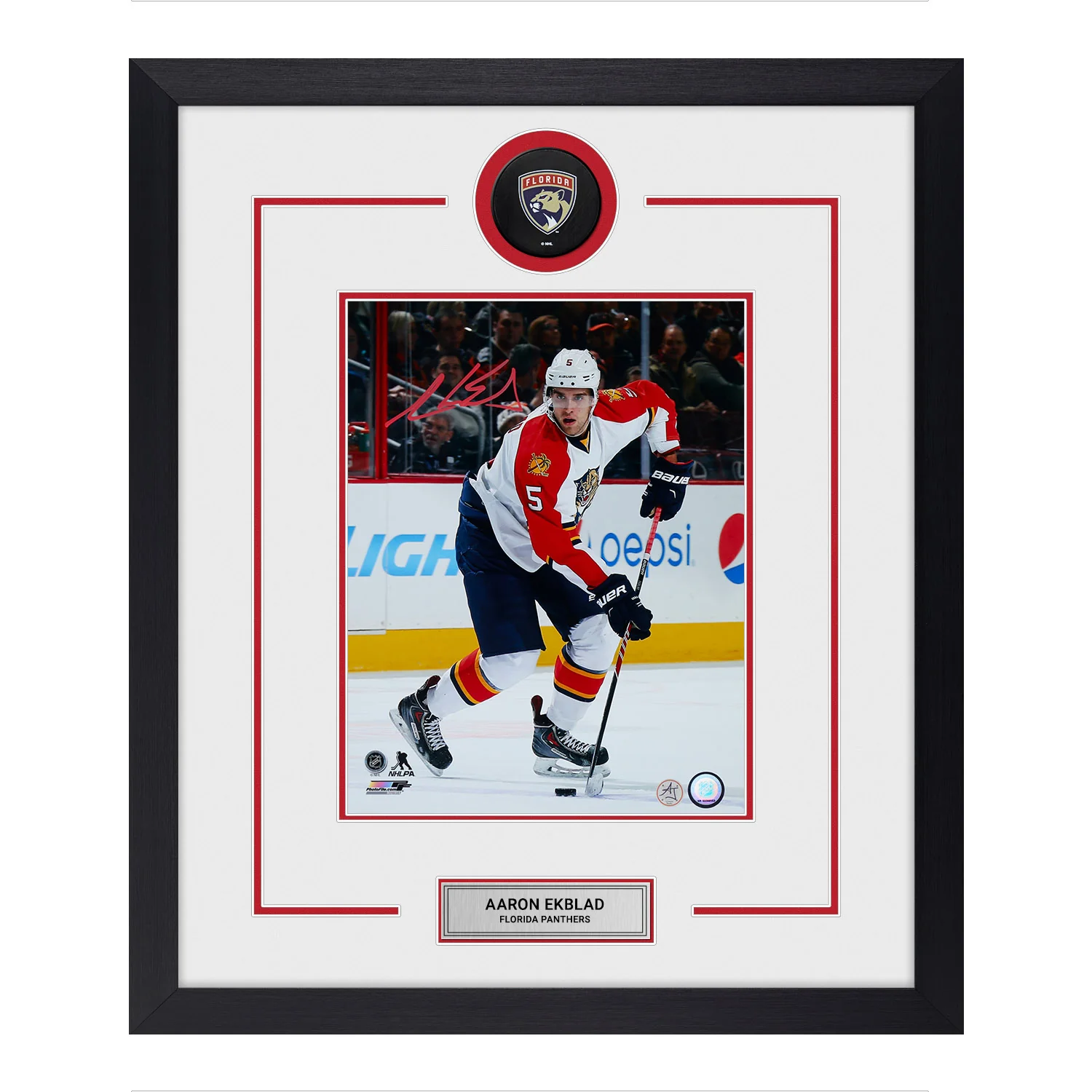 Aaron Ekblad Autographed Florida Panthers Puck Logo 23x27 Frame Aaron Ekblad Puck 23x27-logo-frame, Florida Panthers, supplier stock photo