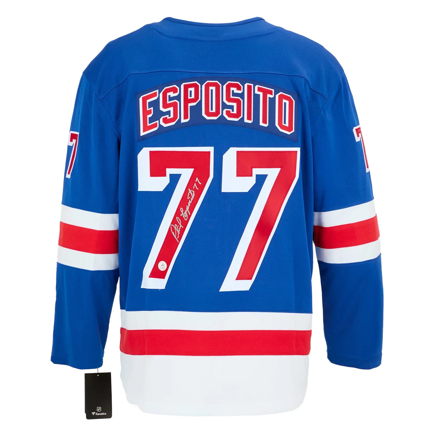 Phil Esposito Signed New York Rangers Fanatics Breakaway Jersey Phil Esposito Jersey breakaway, New York Rangers, supplier stock photo
