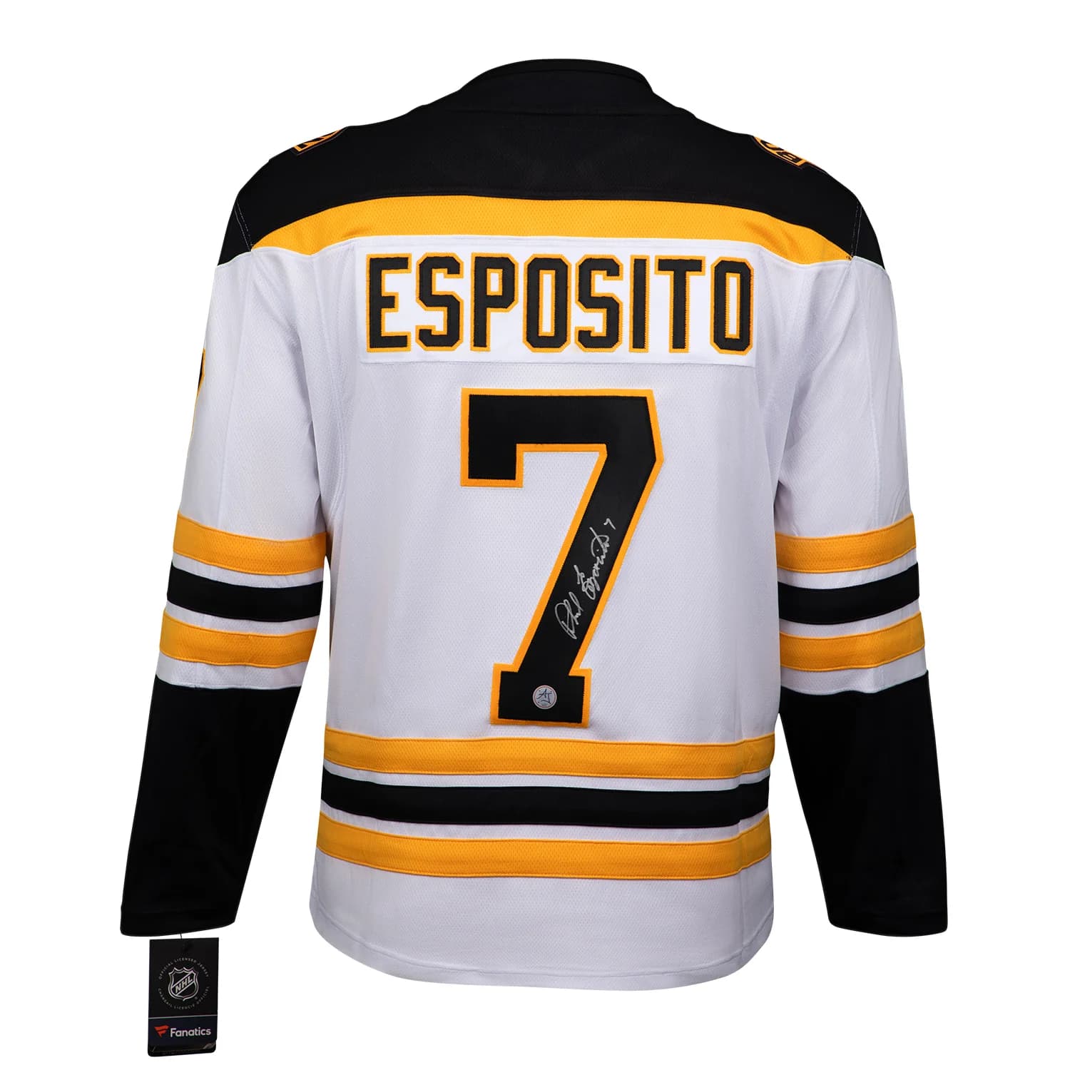 Phil Esposito Signed Boston Bruins White Fanatics Breakaway Jersey Phil Esposito Jersey white-breakaway, Boston Bruins, supplier stock photo