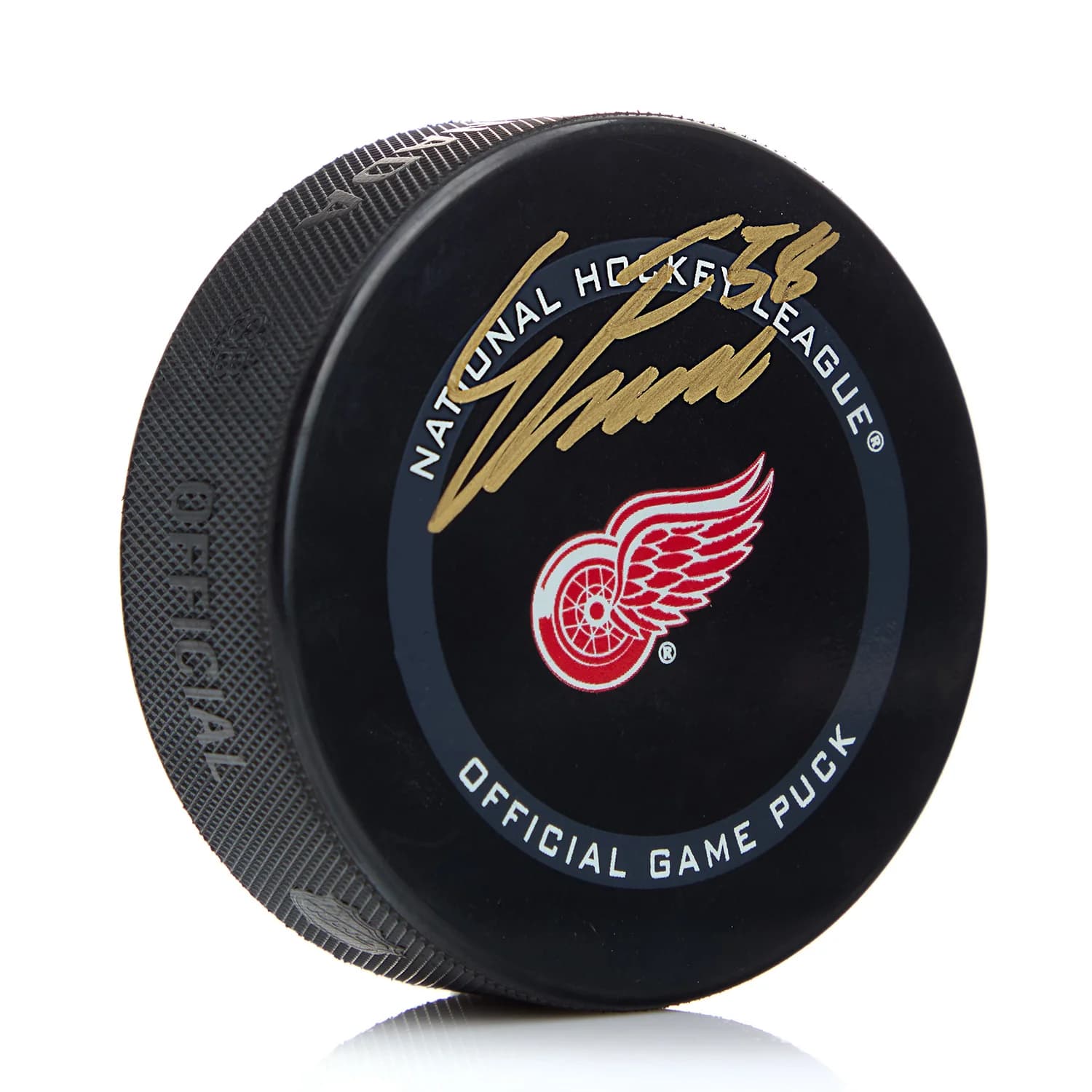 Emmitt Finnie Signed Detroit Red Wings Official Game Puck Emmitt Finnie Puck game, Detroit Red Wings, supplier stock photo