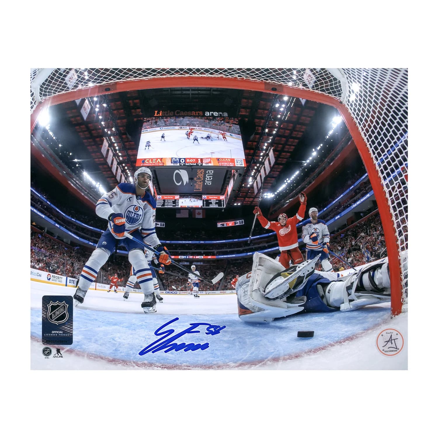 Emmitt Finnie Autographed Detroit Red Wings 1st NHL Goal 8x10 Photo Emmitt Finnie Photo 8x10-1st-nhl-goal, Detroit Red Wings, supplier stock photo
