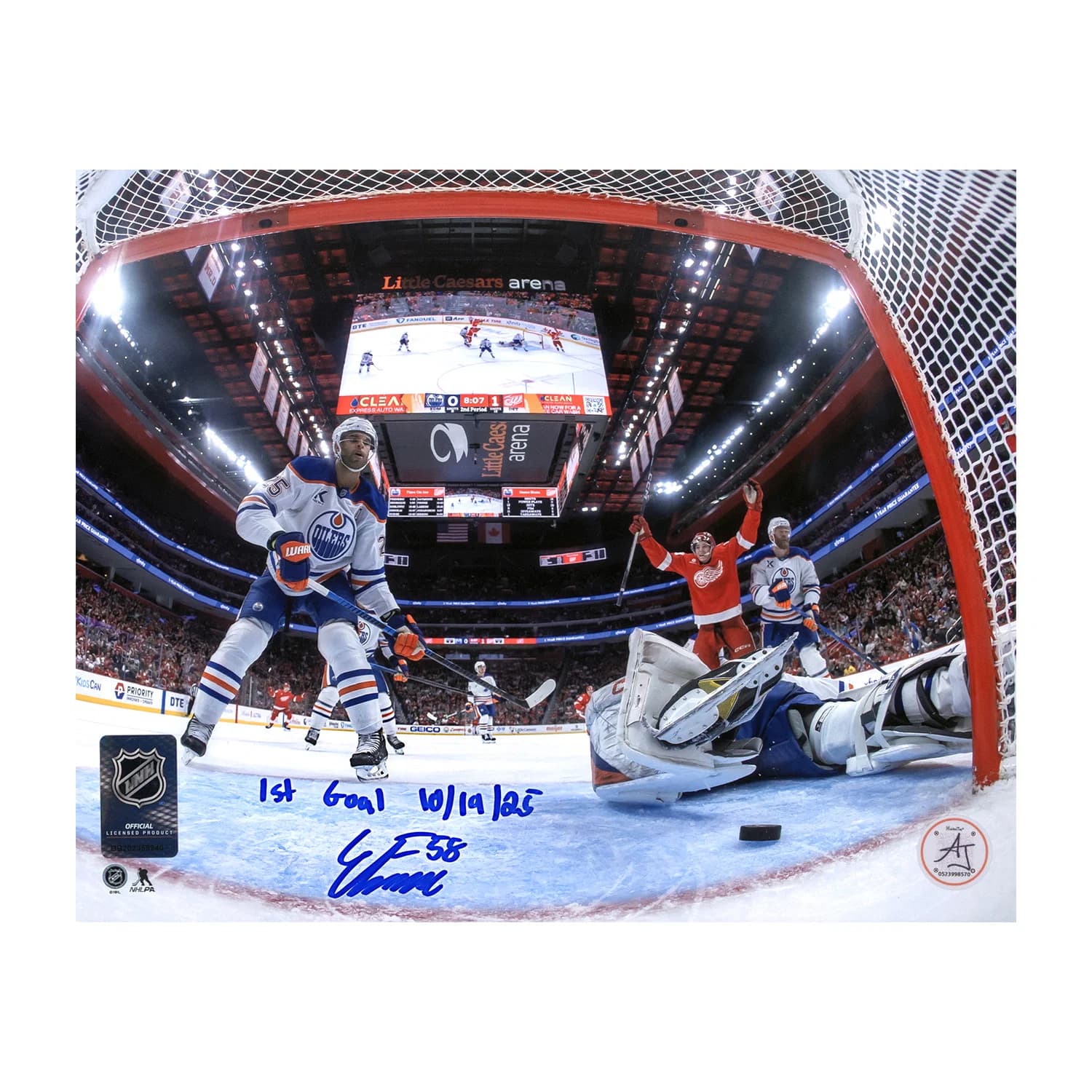 Emmitt Finnie Signed & Dated 1st Goal Detroit Red Wings 1st NHL Goal 8x10 Photo Emmitt Finnie Photo 8x10-dated-1st-goal-nhl, Detroit Red Wings, supplier stock photo