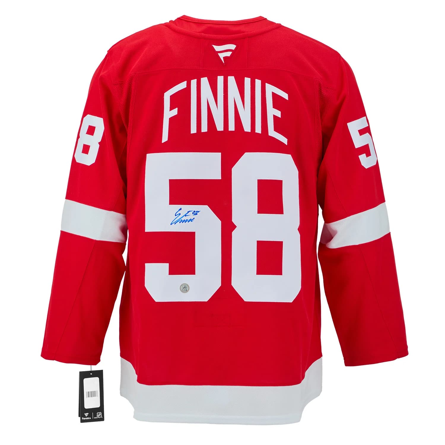 Emmitt Finnie Autographed Detroit Red Wings Fanatics Premium Jersey Emmitt Finnie Jersey premium, Detroit Red Wings, supplier stock photo