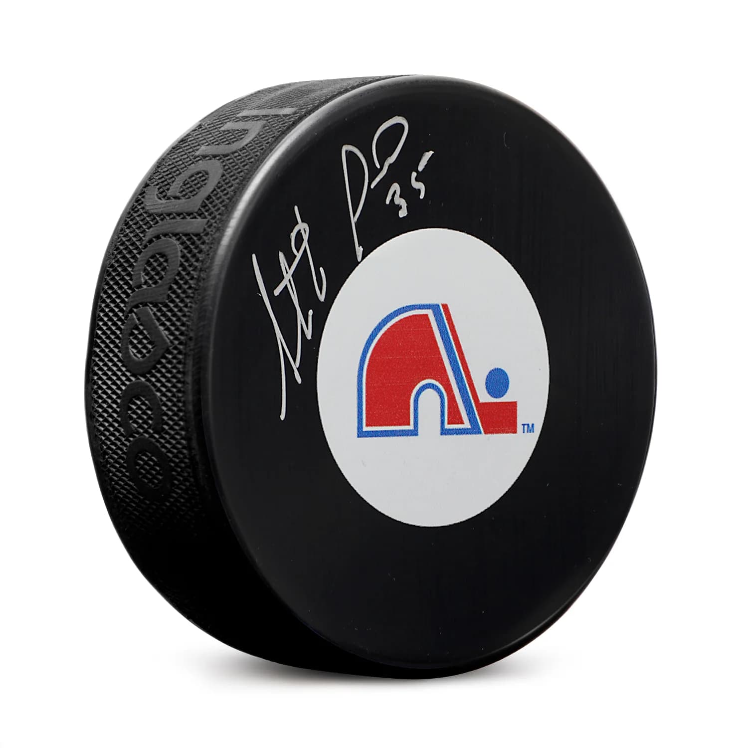 Stephane Fiset Autographed Quebec Nordiques Retro Logo Puck Stephane Fiset Puck quebec-nordiques-retro-logo, supplier stock photo