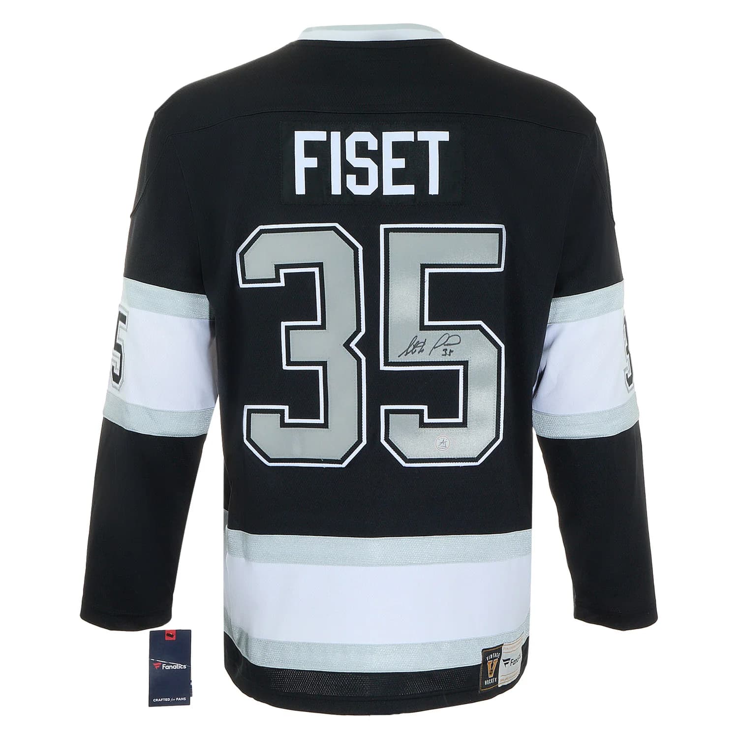Stephane Fiset Autographed Los Angeles Kings Fanatics Throwback Jersey Stephane Fiset Jersey throwback, Los Angeles Kings, supplier stock photo