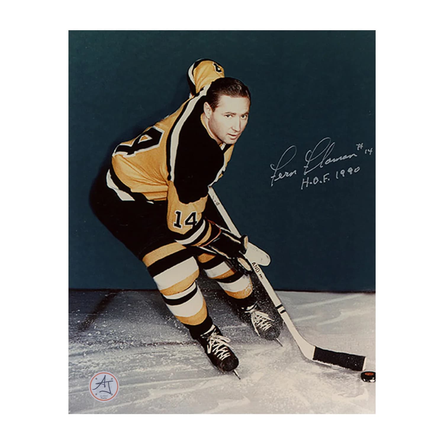 Fern Flaman Autographed Boston Bruins Classic Hockey 8x10 Photo Fern Flaman Photo 8x10-classic-hockey, Boston Bruins, supplier stock photo