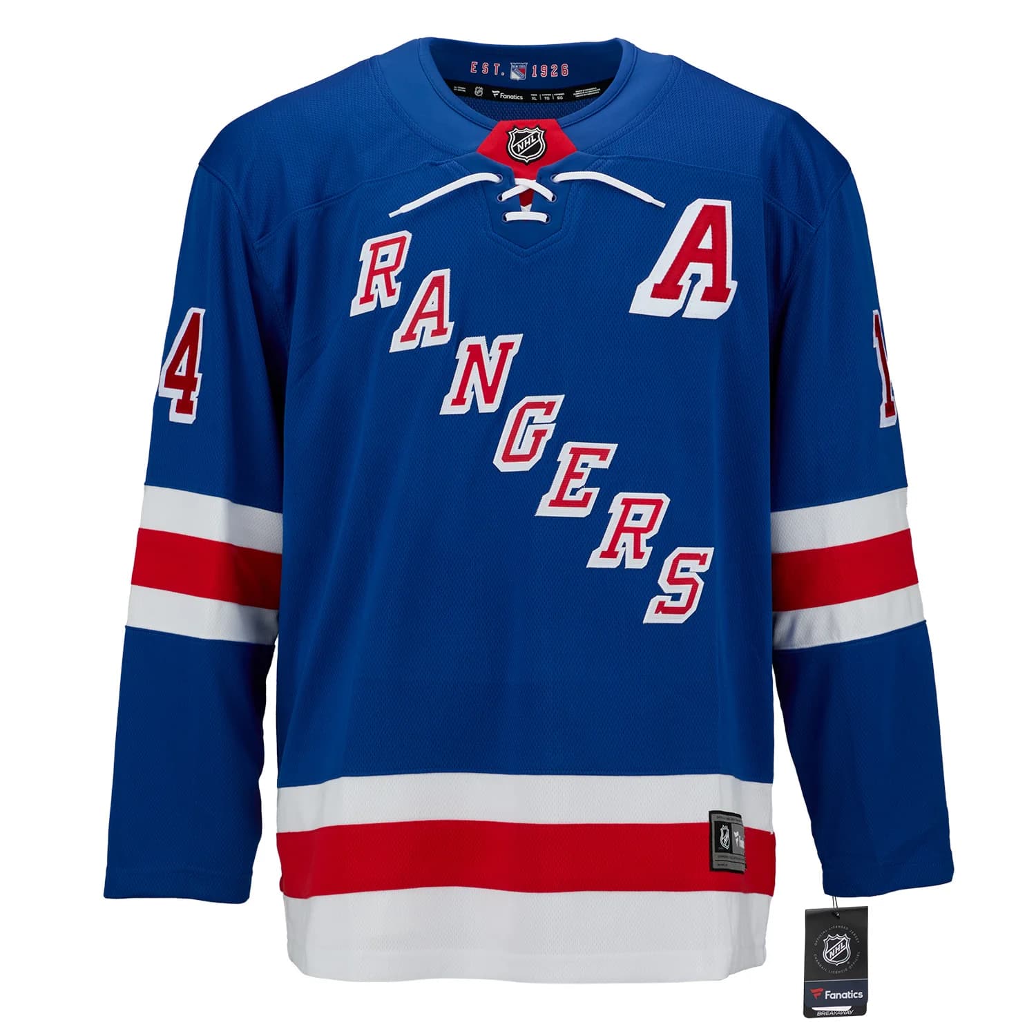 Theo Fleury Signed New York Rangers Blue Fanatics Breakaway Jersey Theo Fleury Jersey blue-breakaway, New York Rangers, view 2, supplier stock photo